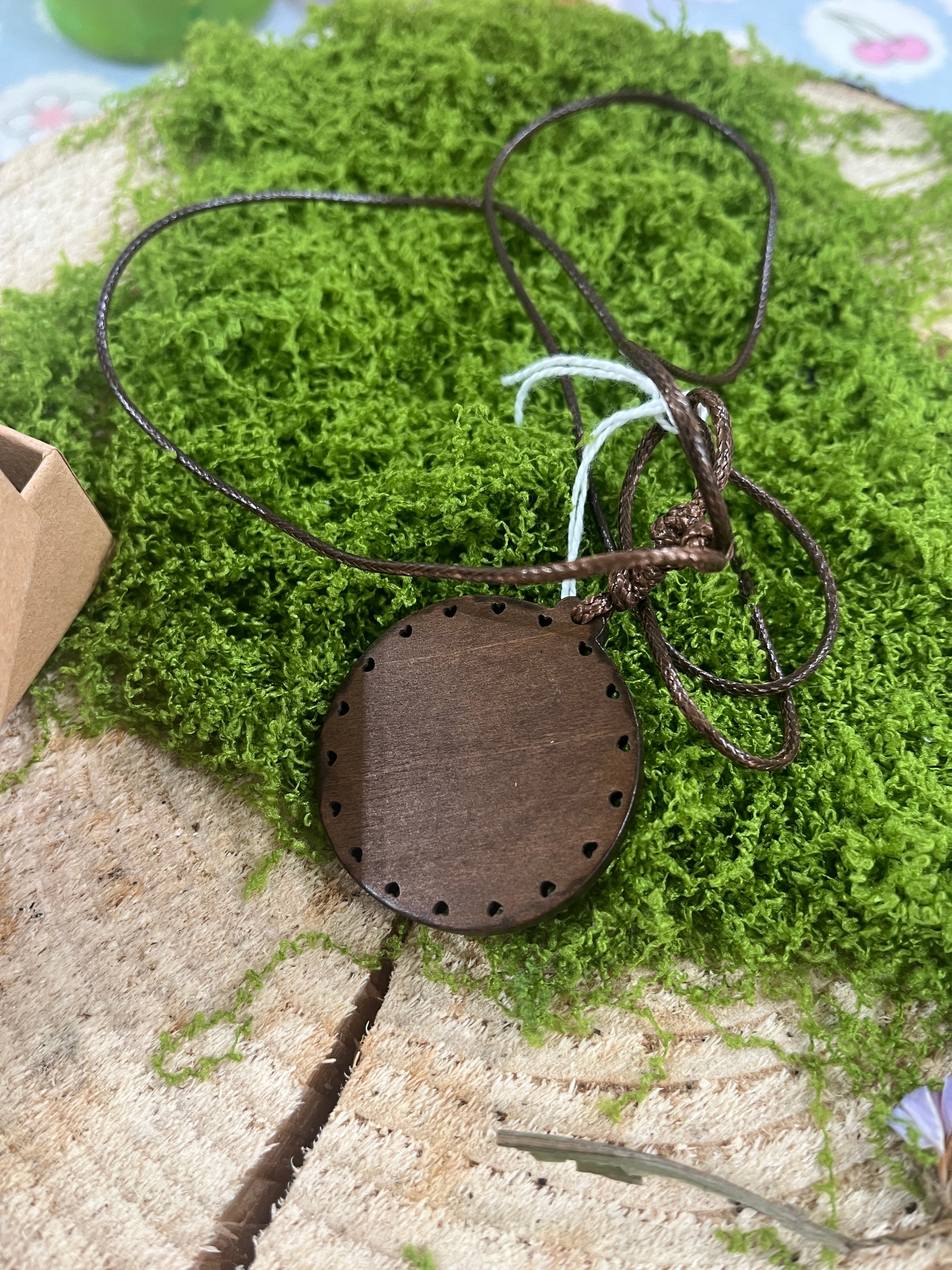 Hand Painted Mini Original Wooden Necklace, Unique Gift Hot Air Balloon-The Wild Fig &amp; Fern