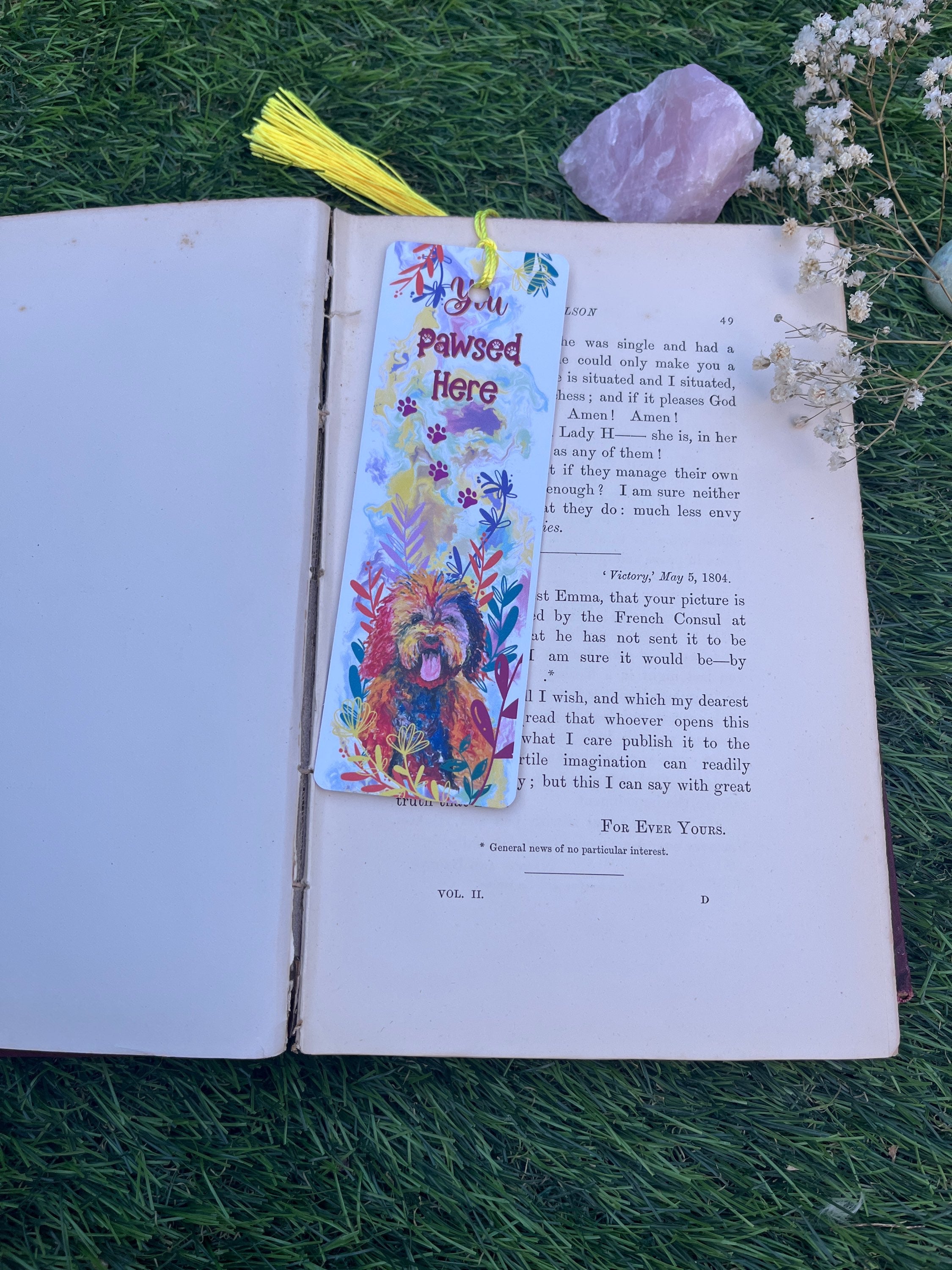 Pawsed Here Dog Bookmark, image 0