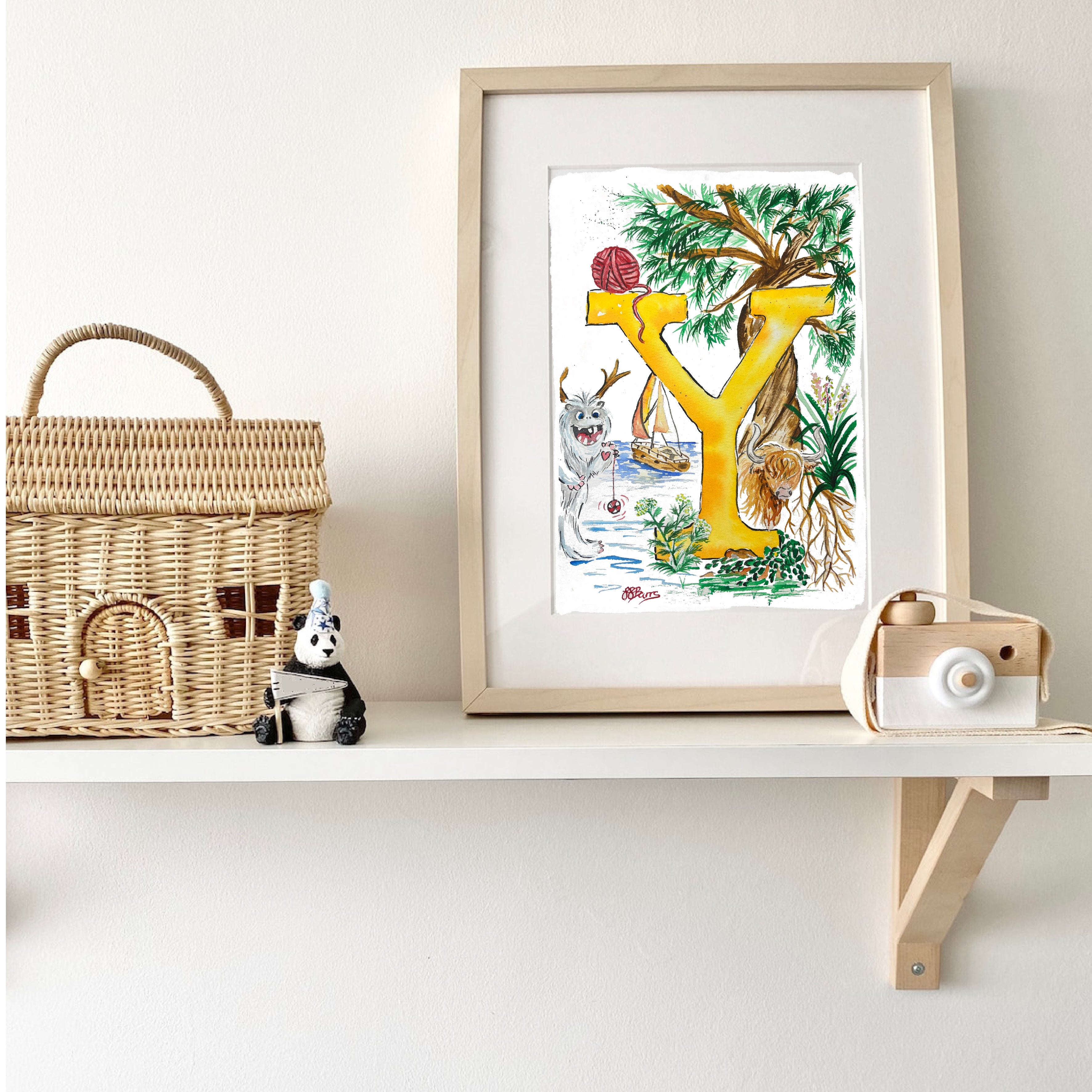 *Y* A4/A3 Custom Name And Letter, Watercolour Art Print