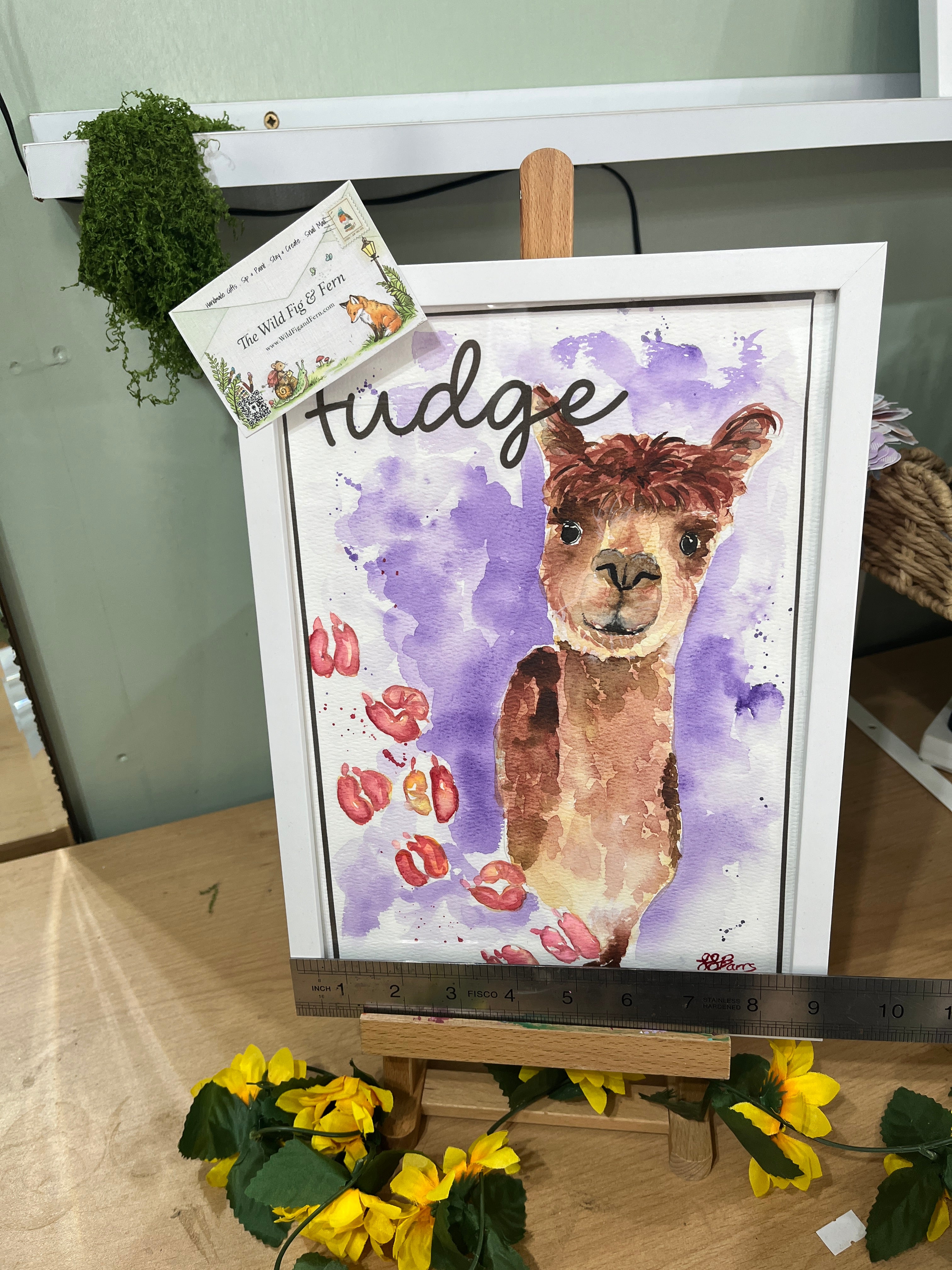 Fudge Alpaca Fine Art Original A4 alpacas painting (Copy)
