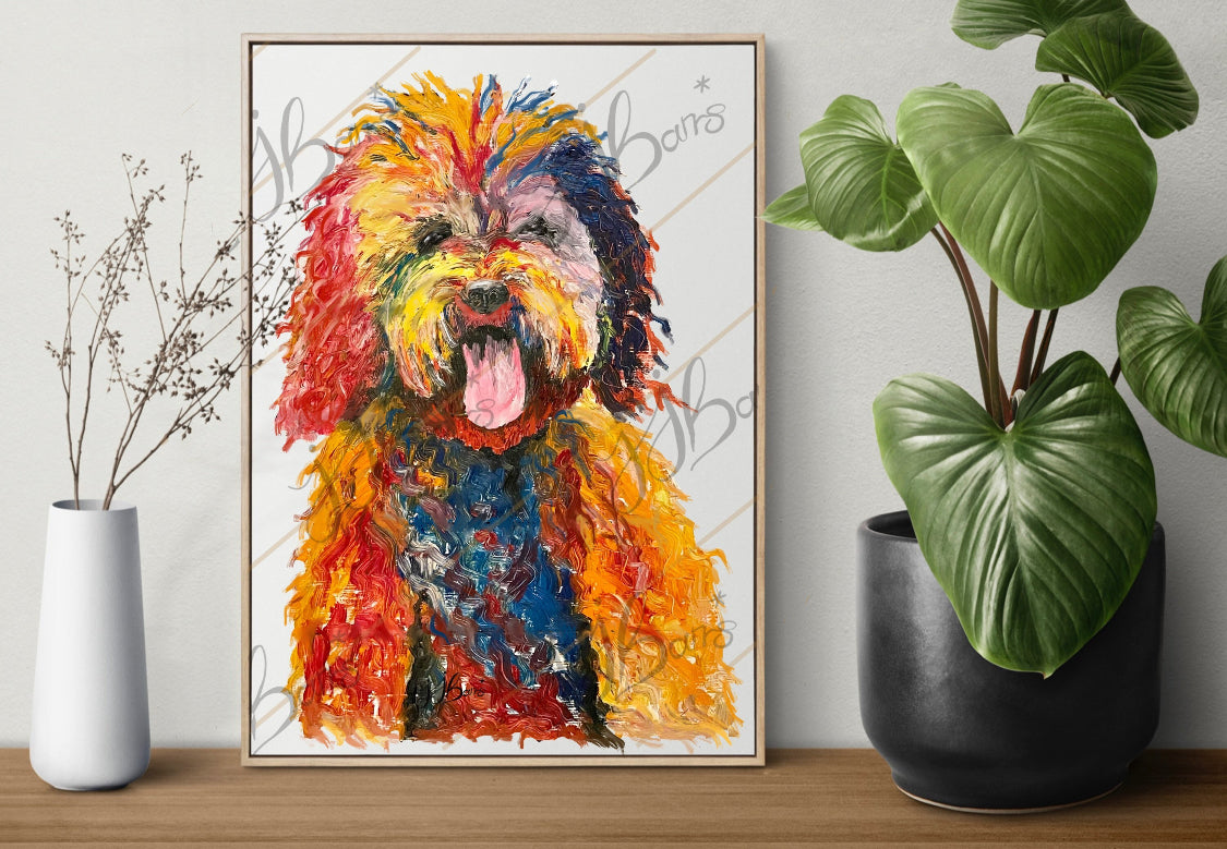 Cockapoo Colourful Painting Print, Goldendoodle Art Print image 2