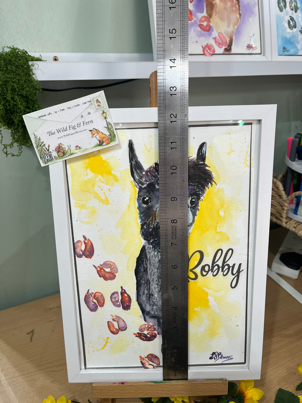Bobby Alpaca Fine Art Original A4 alpacas painting