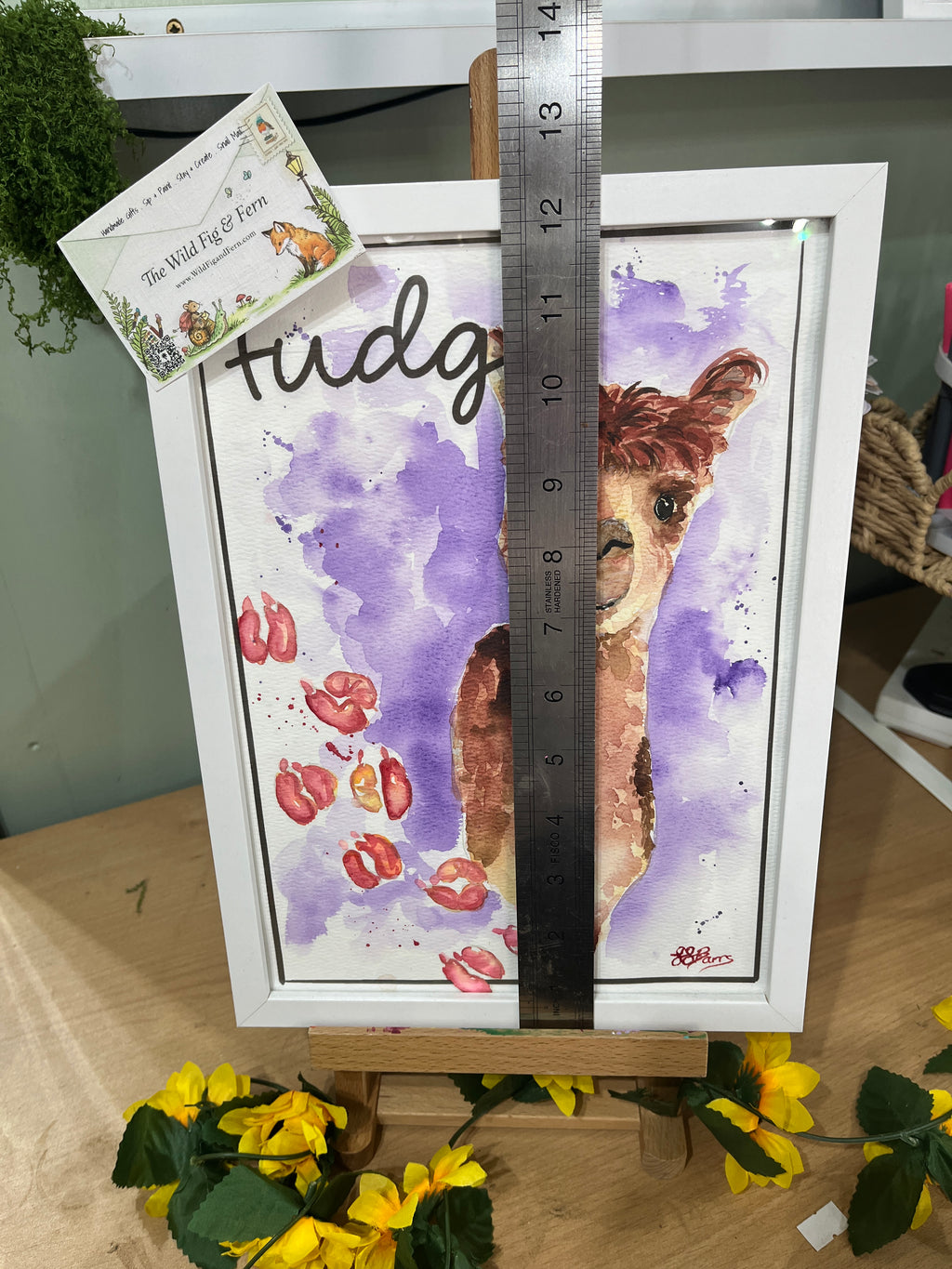 Fudge Alpaca Fine Art Original A4 alpacas painting (Copy)