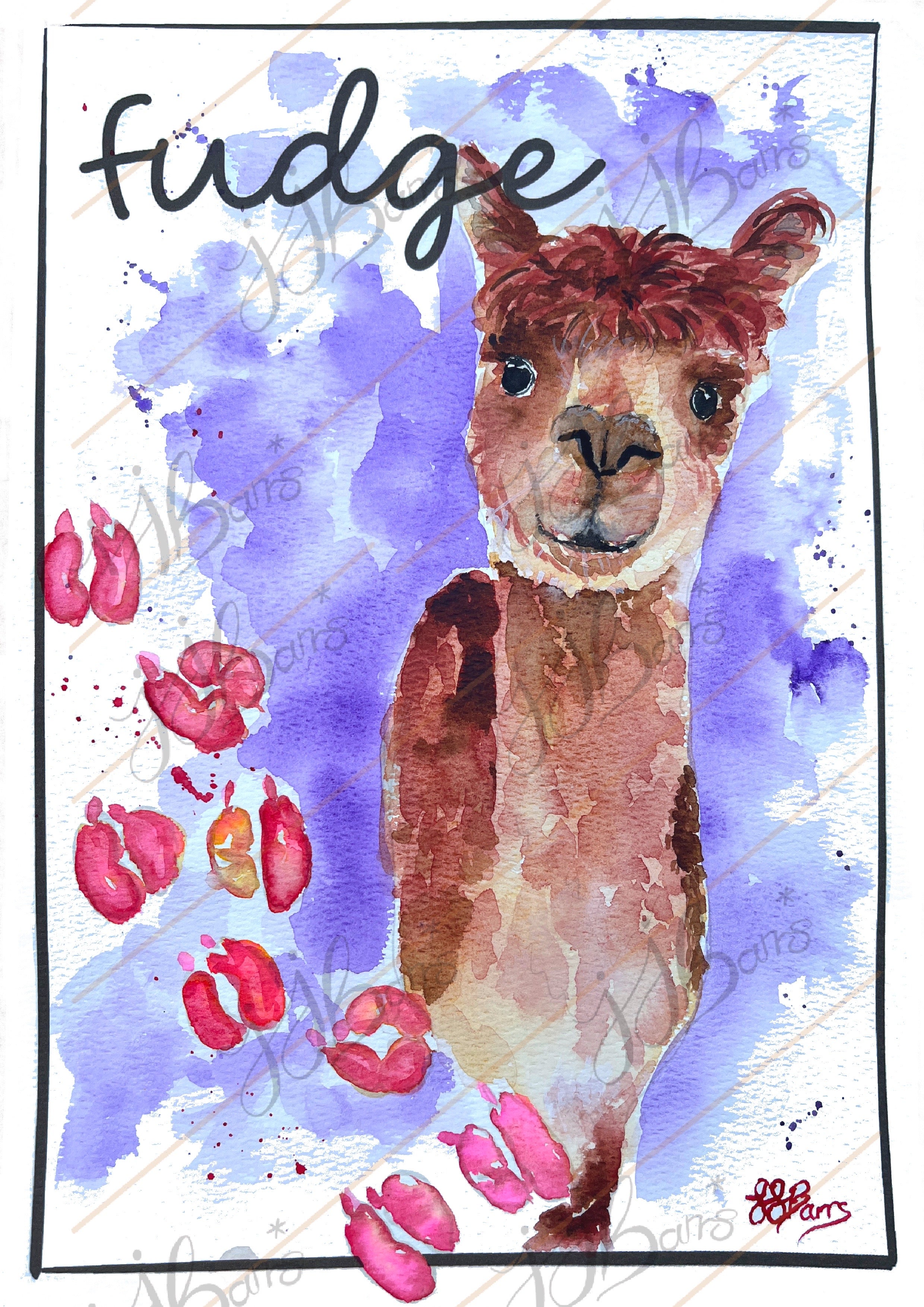 Fudge Alpaca Fine Art Print A4