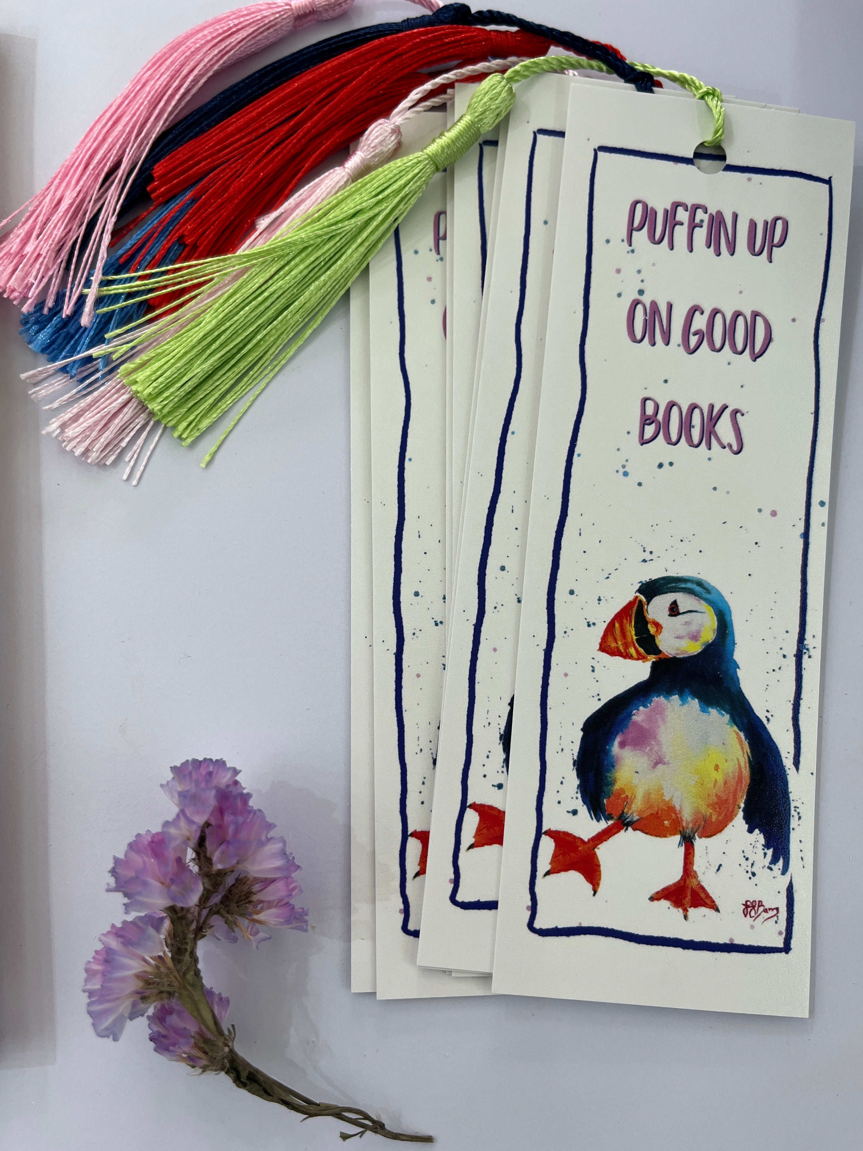 Puffin bookmark, puffin up on good books. Art Unique Bookmark  image 2