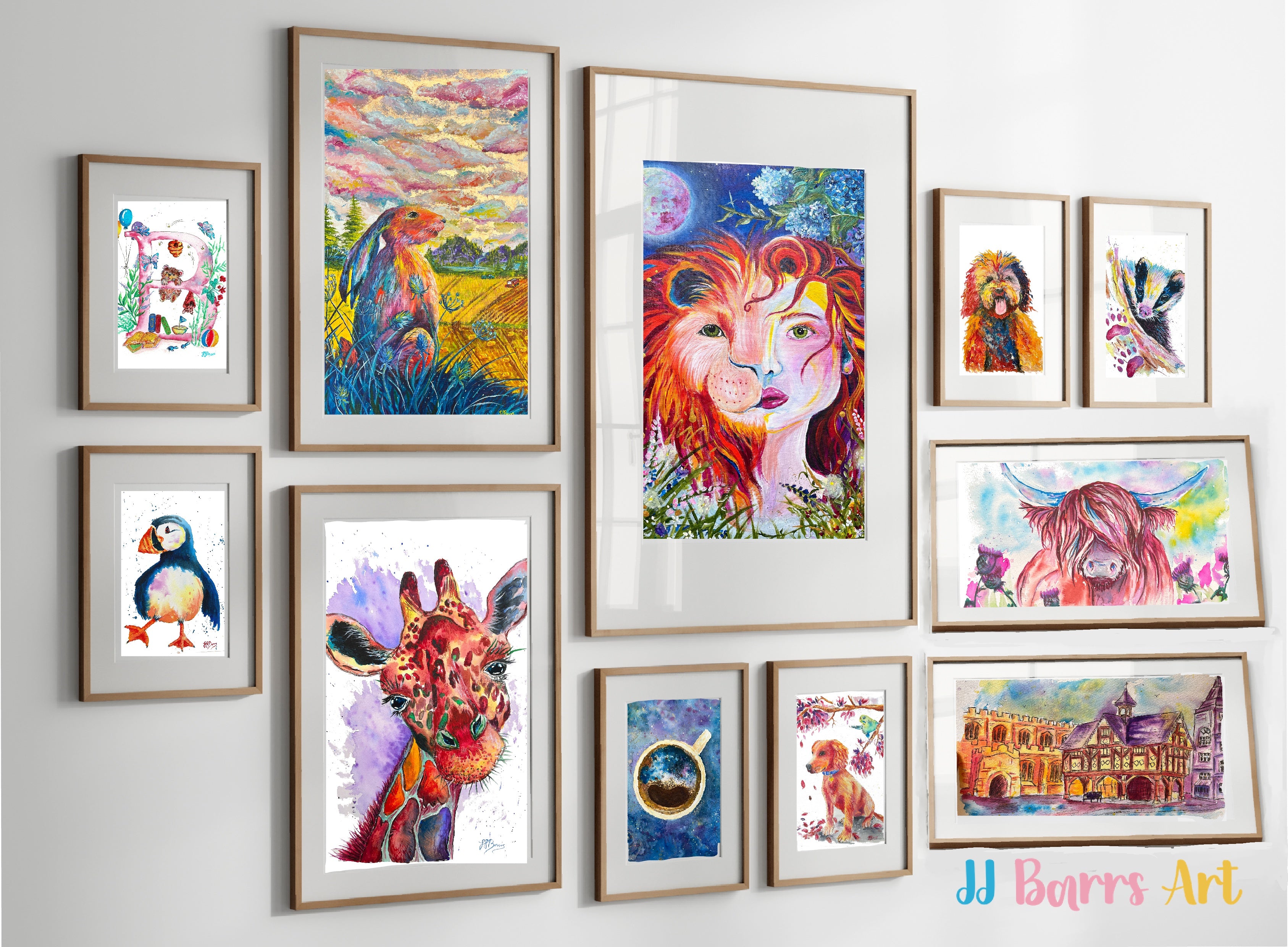 Lion lady JJ Barrs using colourful acrylicl fine art Painting Print image 3