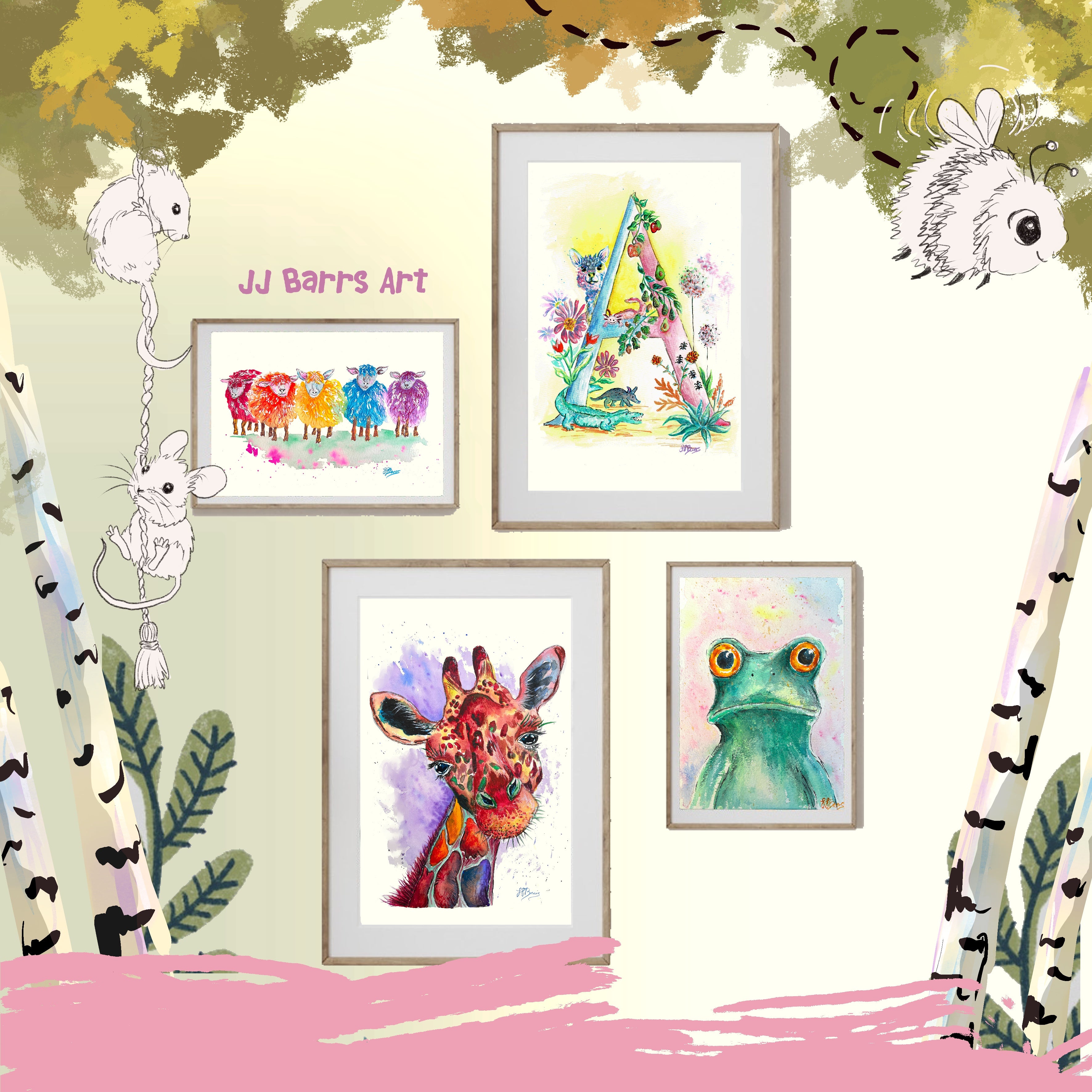 Letter *A* A4/A3 Custom Name & Letter, Watercolour Art Print image 4