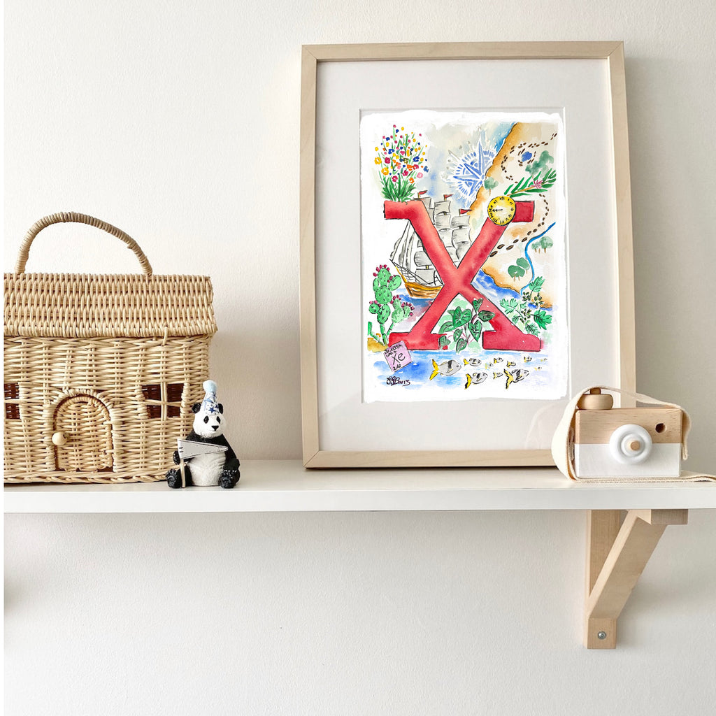 *X* A4/A3 Custom Name And Letter, Watercolour Art Print