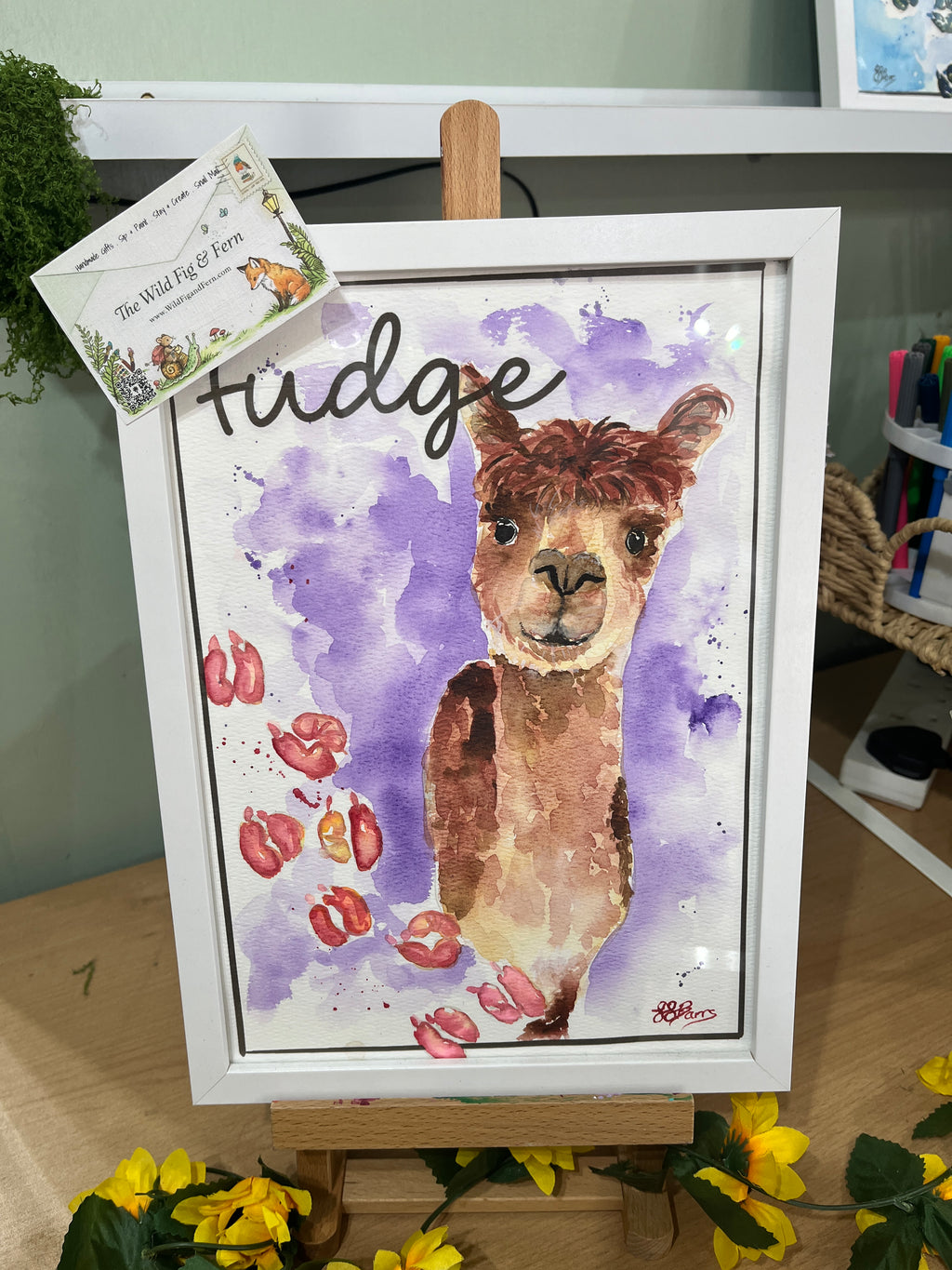 Fudge Alpaca Fine Art Original A4 alpacas painting (Copy)