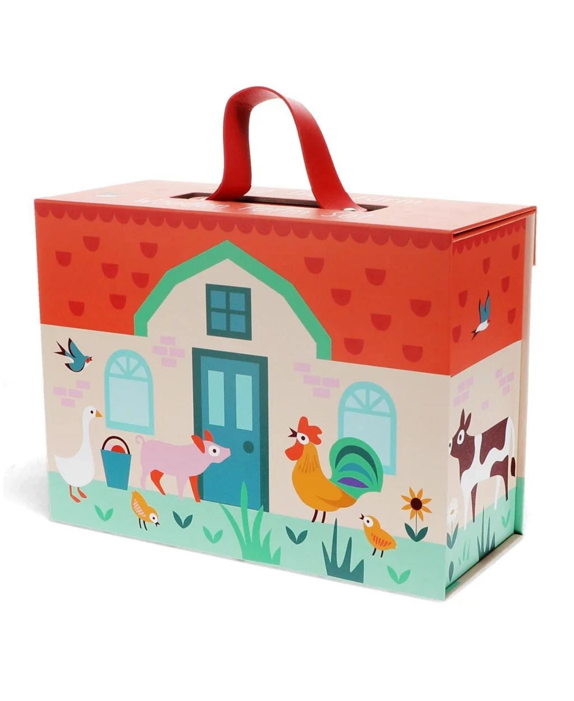 Wooden Farm Play Set In A Foldable Carry Case Box