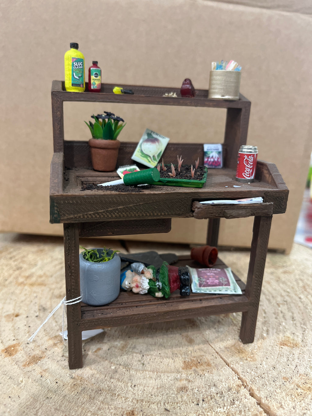 1:12th Scale Potting Bench Complete-The Wild Fig &amp; Fern