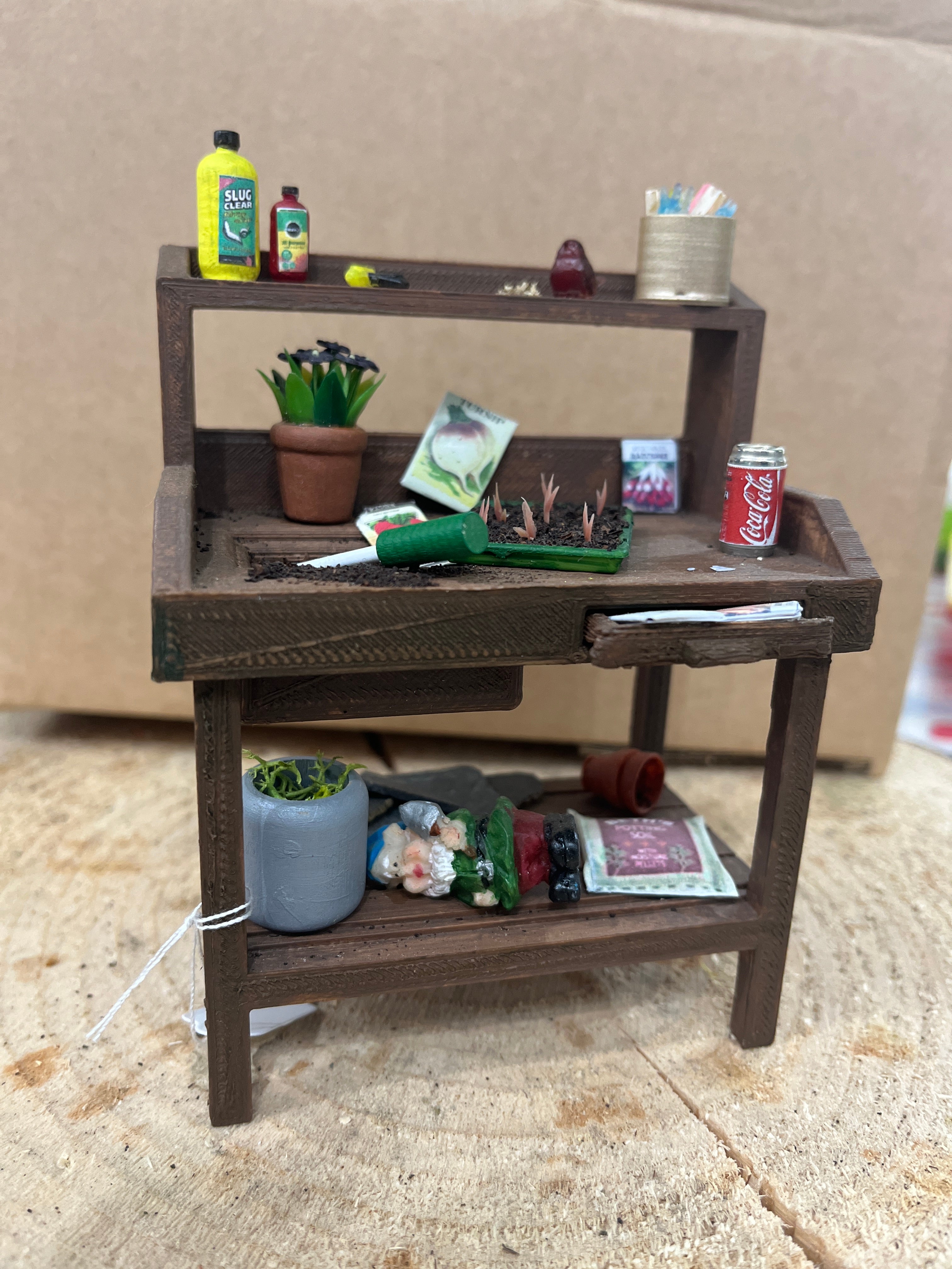 1:12th Scale Potting Bench Complete-The Wild Fig &amp; Fern