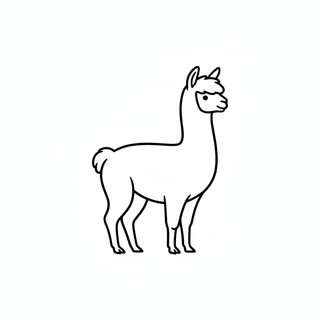a line drawing icon of an alpaca