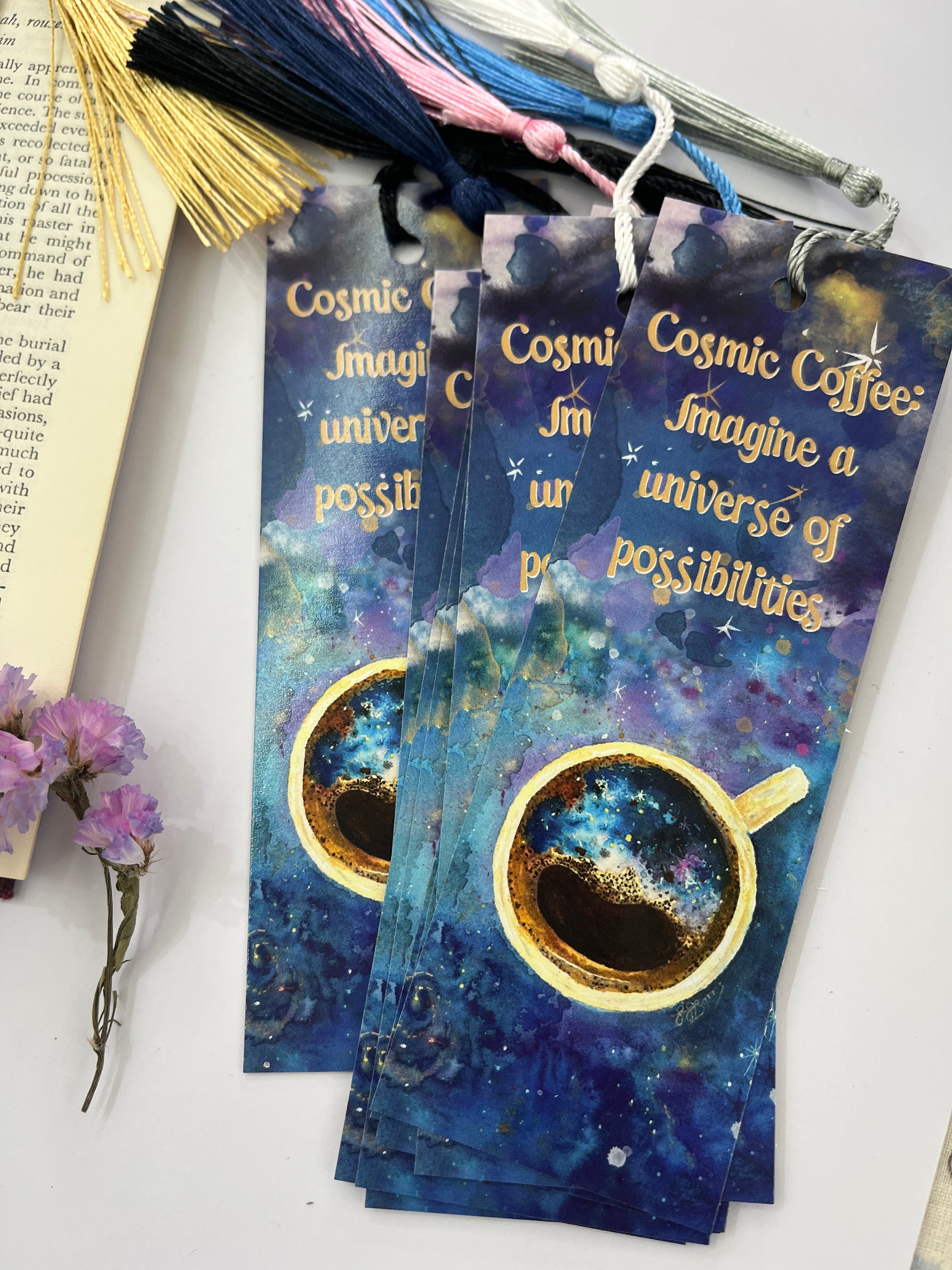 Cosmic coffee Bookmark, a gift for coffee connoisseurs    image 3