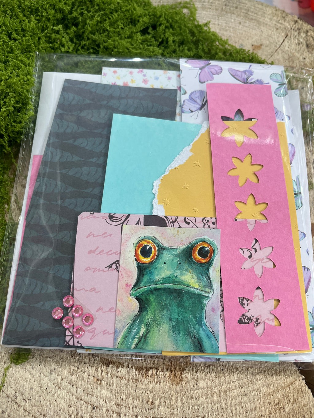 card making craft set, scrap card stickers & stamps
