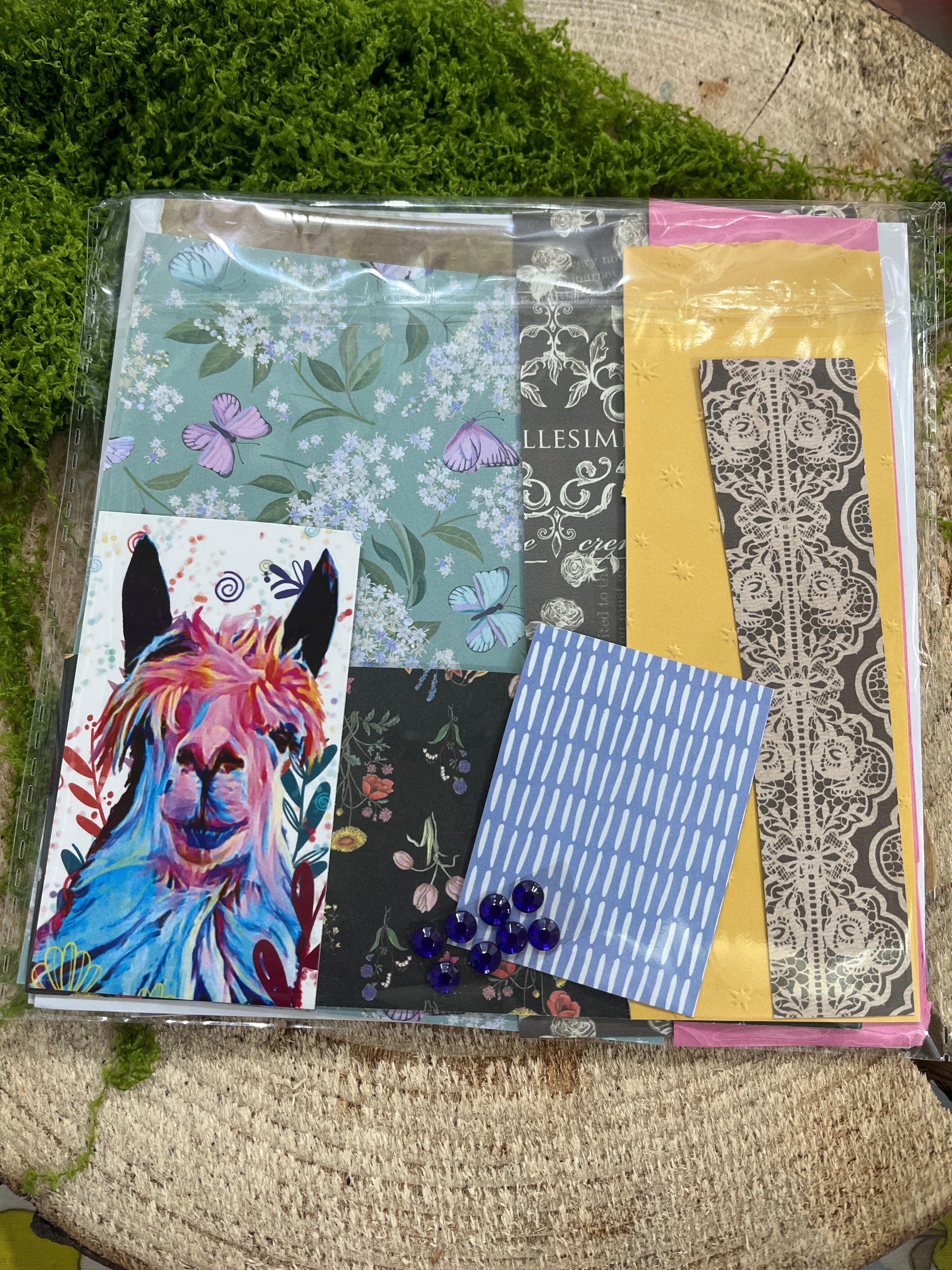 card making craft set, scrap card stickers & stamps