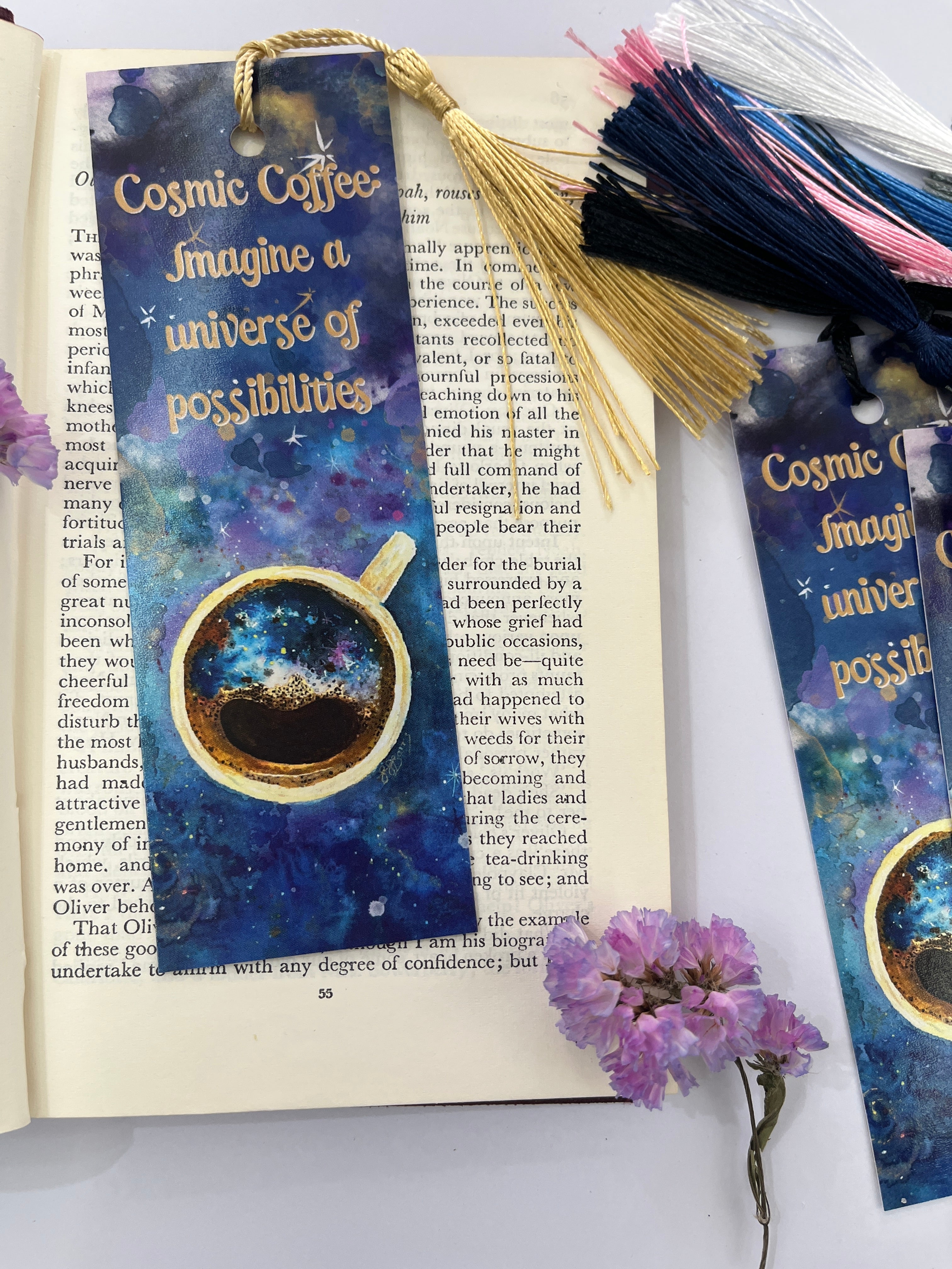 Cosmic coffee Bookmark, a gift for coffee connoisseurs-The Wild Fig &amp; Fern