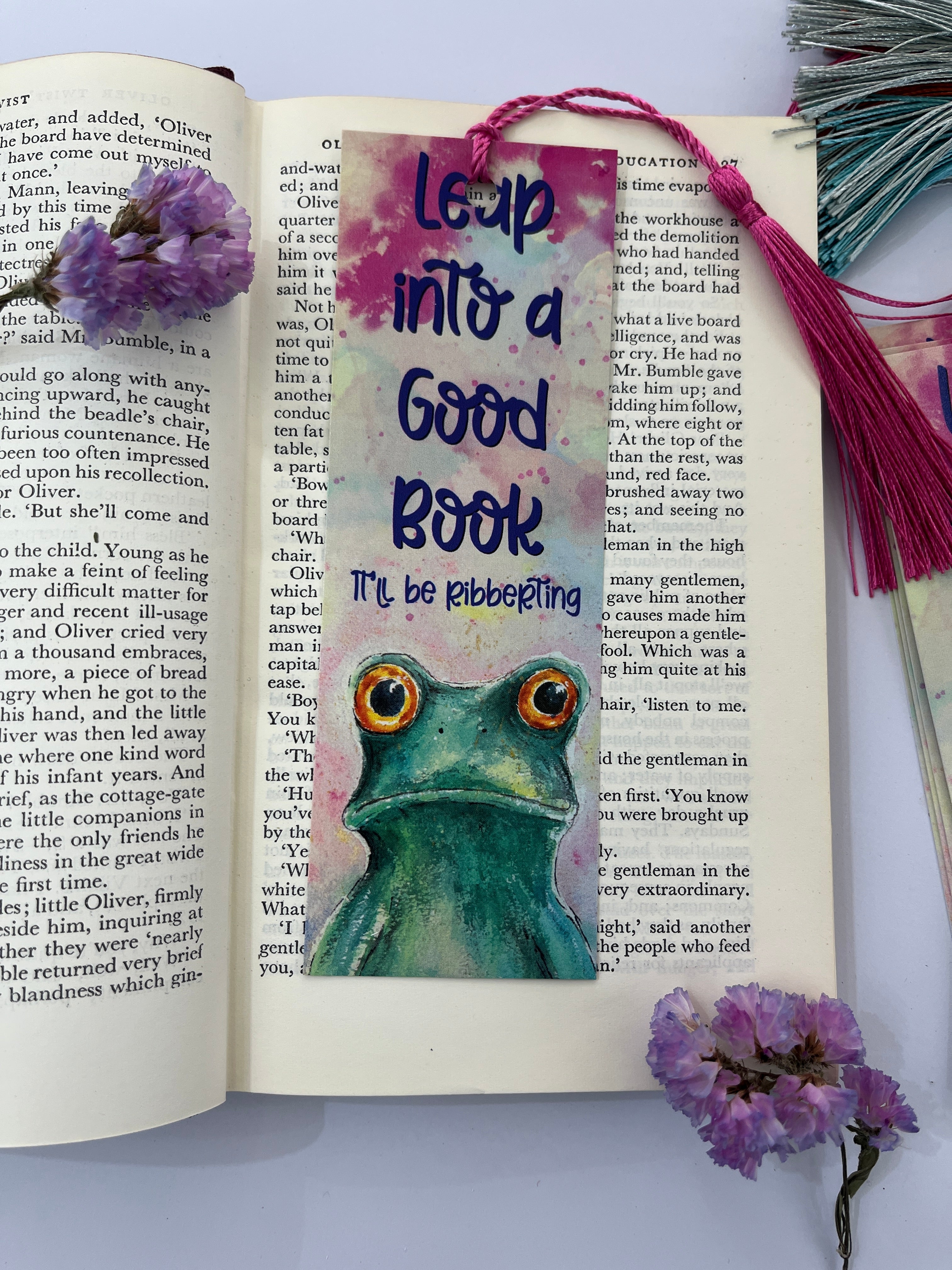 Cute Frog bookmark, Burt bookmark, leap into a good book-The Wild Fig &amp; Fern