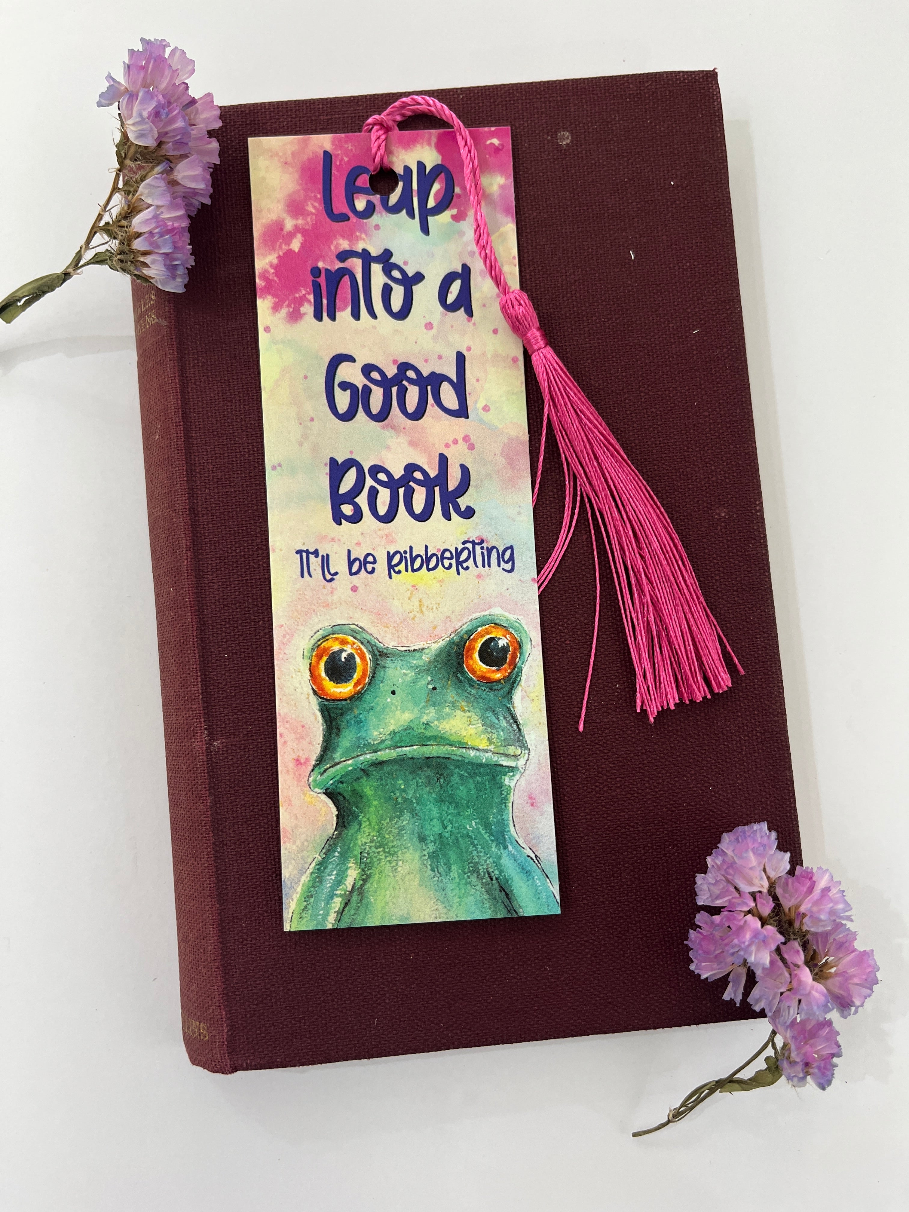 Cute Frog bookmark, Burt bookmark, leap into a good book-The Wild Fig &amp; Fern