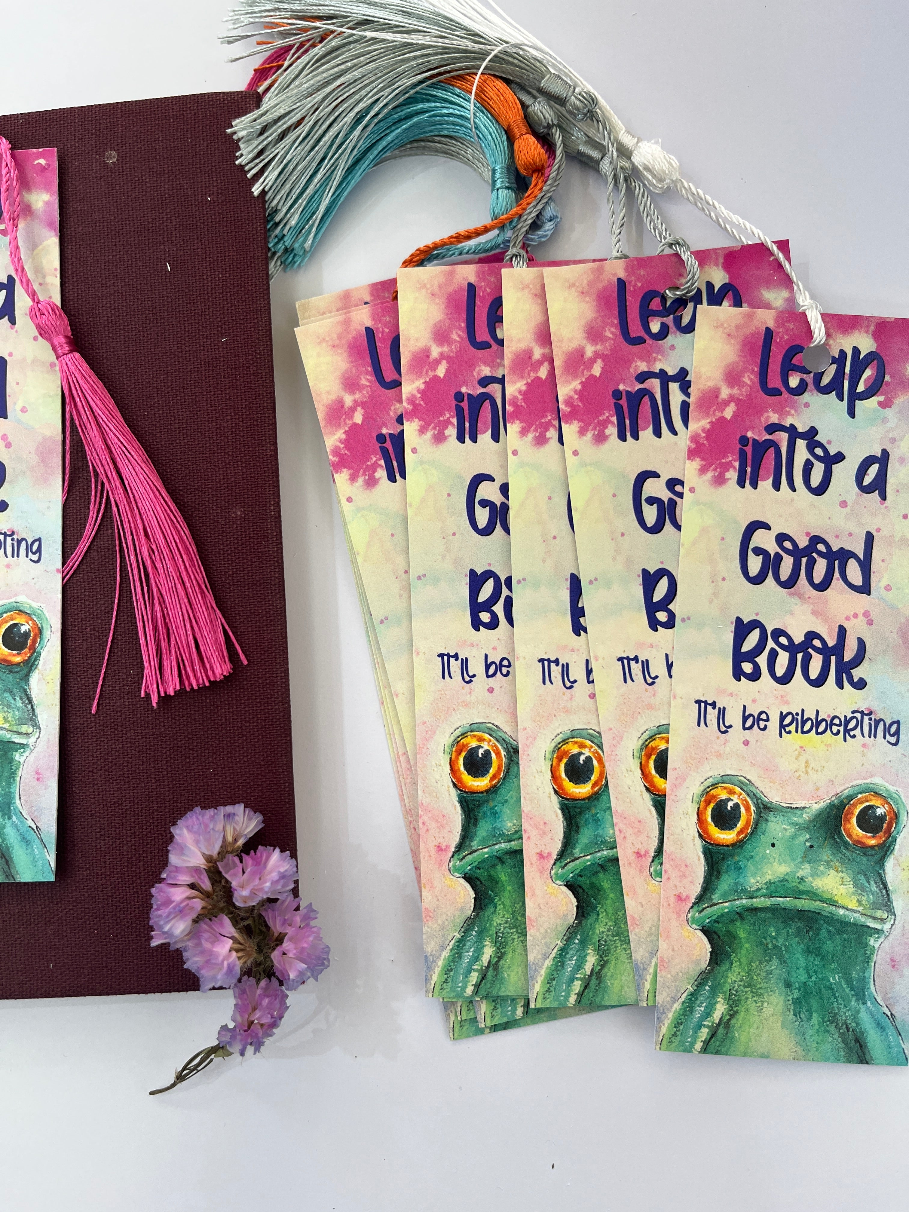 Cute Frog bookmark, Burt bookmark, leap into a good book-The Wild Fig &amp; Fern