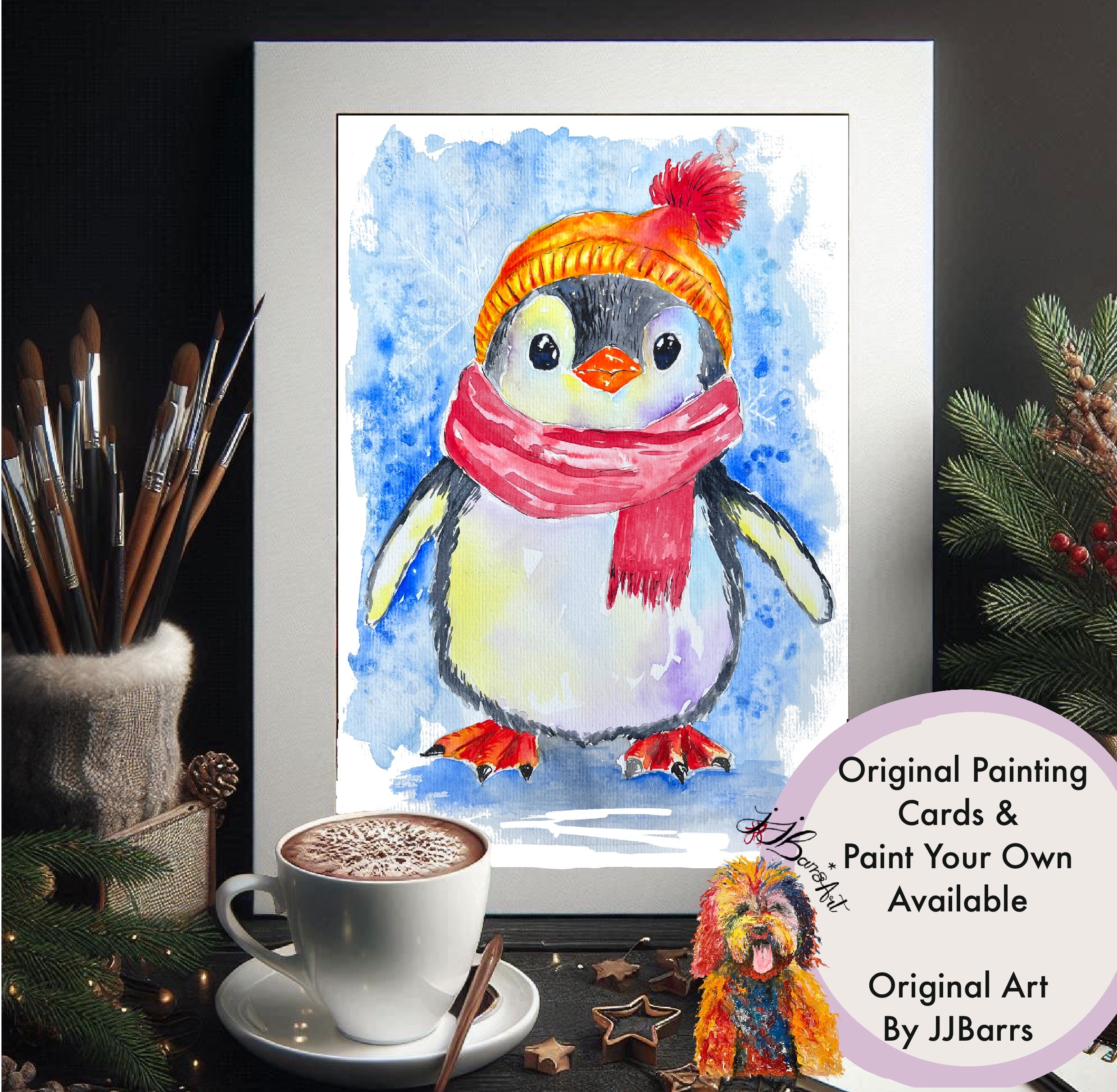 Original Painting penguine watercolour  image 0