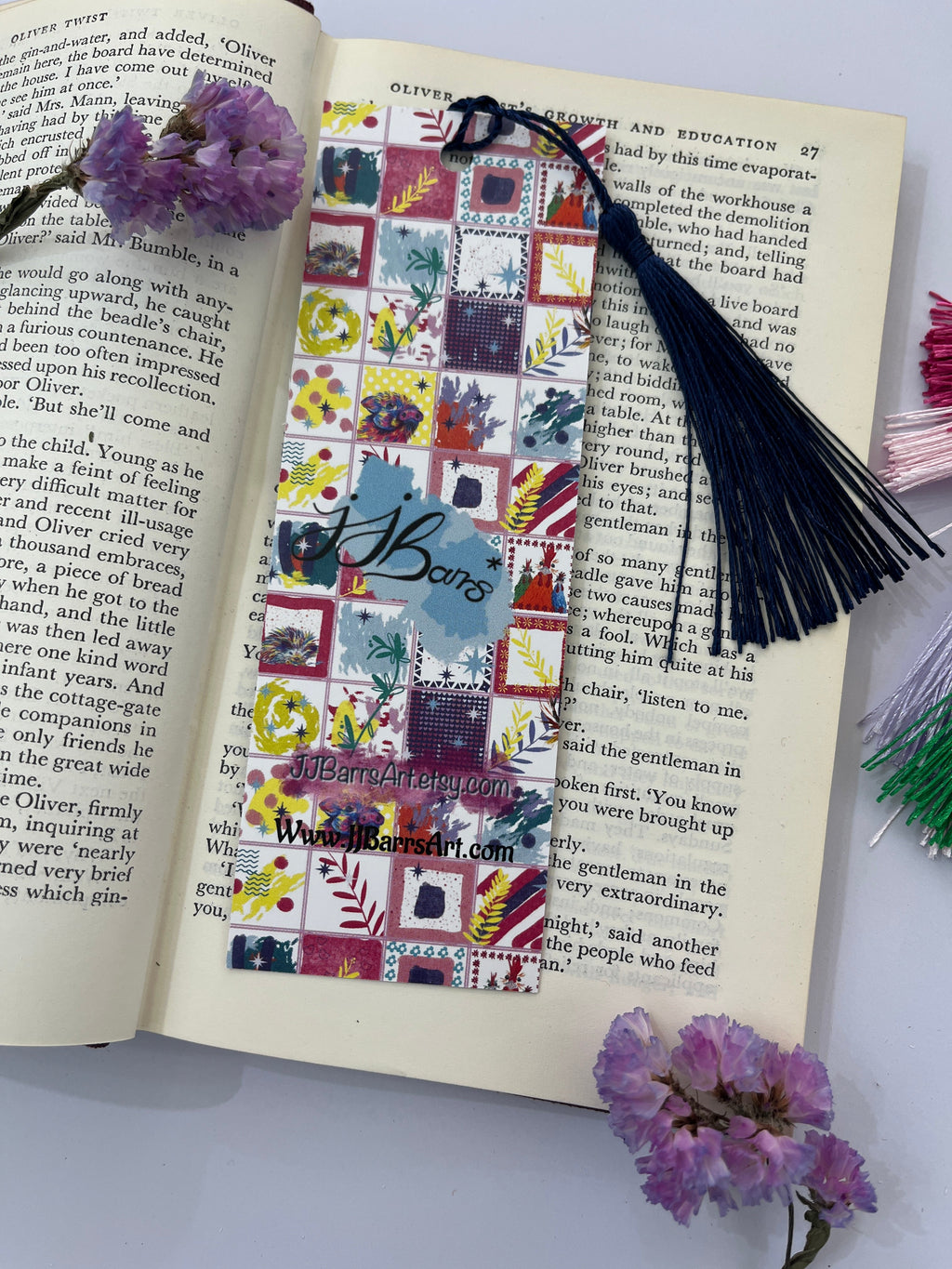 Giraffe bookmark, colourful art bookmark for bookworms-The Wild Fig &amp; Fern