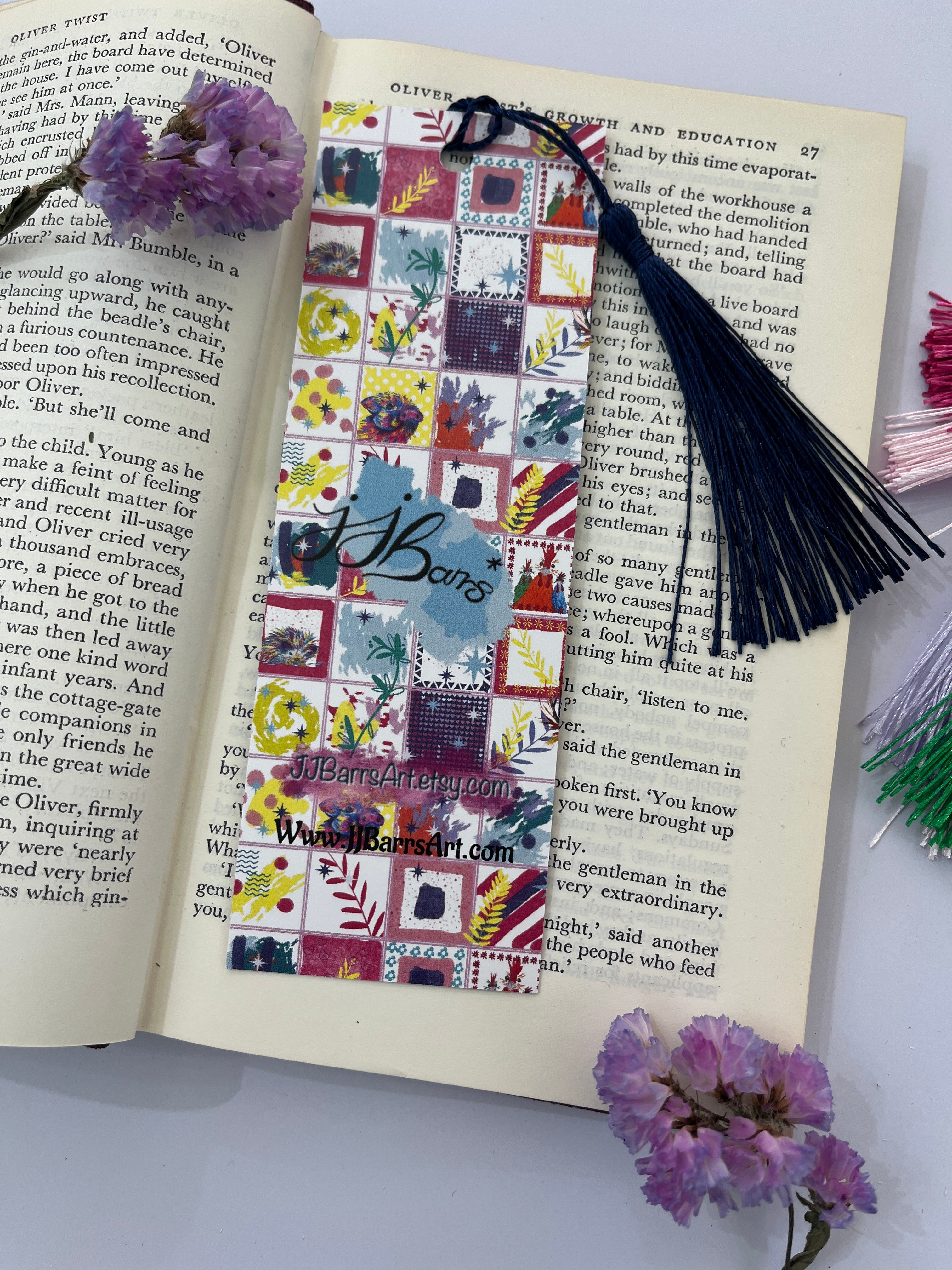 Giraffe bookmark, colourful art bookmark for bookworms-The Wild Fig &amp; Fern