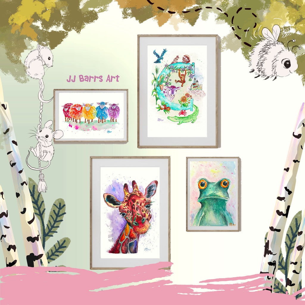 Letter *C* A4/A3 Custom Name And Letter, Watercolour Art Print - The Wild Fig & Fern Buttercups Tearoom, JJ Barrs Art, Colourful Art, Gift Ideas, Market Harborough, Places to visit Leicestershire, Child Friendly, crafts, handmade, Letter *C* A4/A3 Custom Name And Letter, Watercolour Art Print