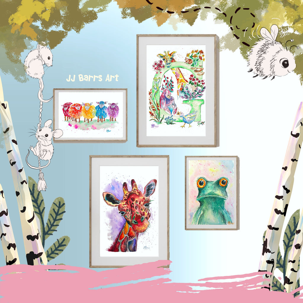 Letter *G* A4/A3 Custom Name And Letter, Watercolour Art Print-The Wild Fig &amp; Fern