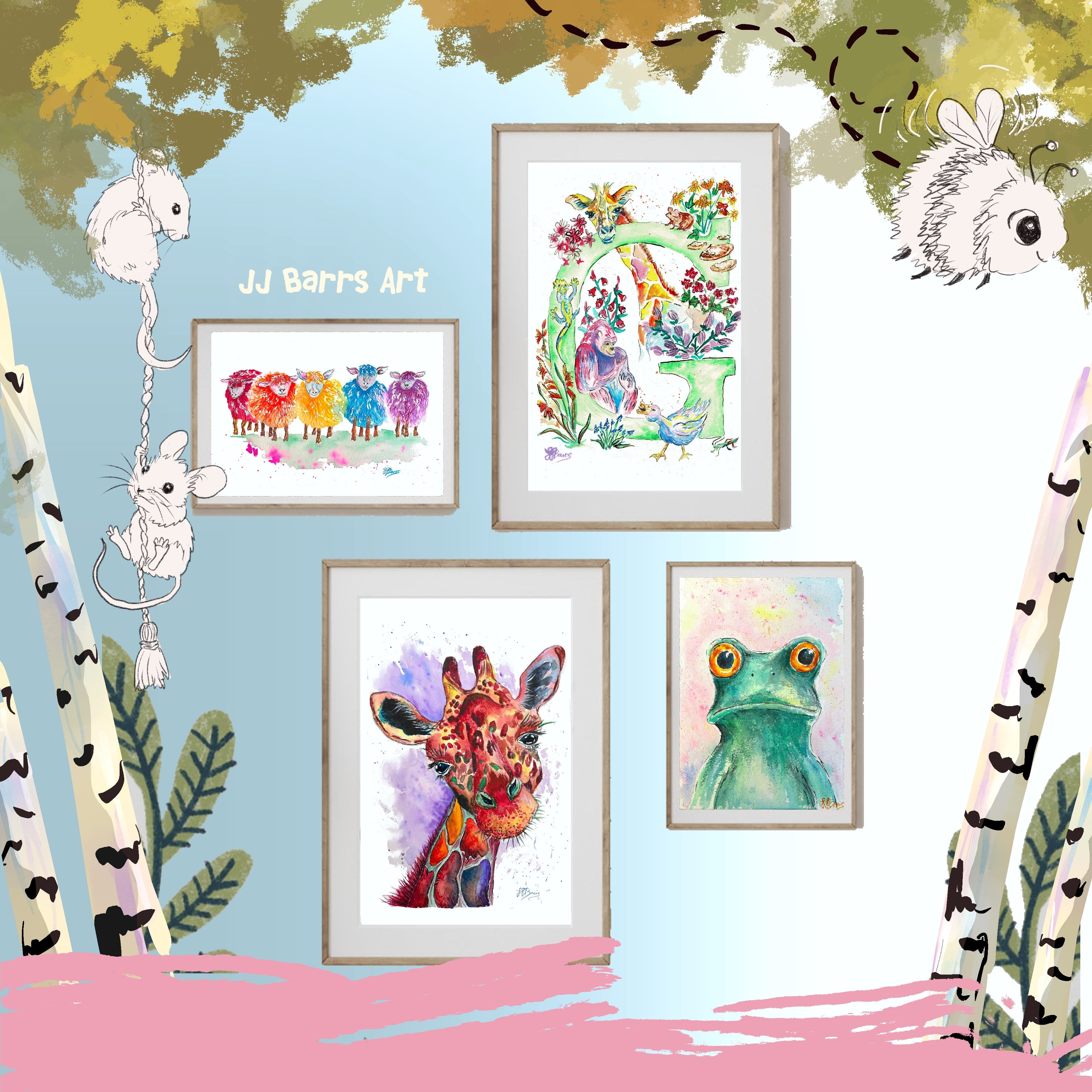 Letter *G* A4/A3 Custom Name And Letter, Watercolour Art Print-The Wild Fig &amp; Fern