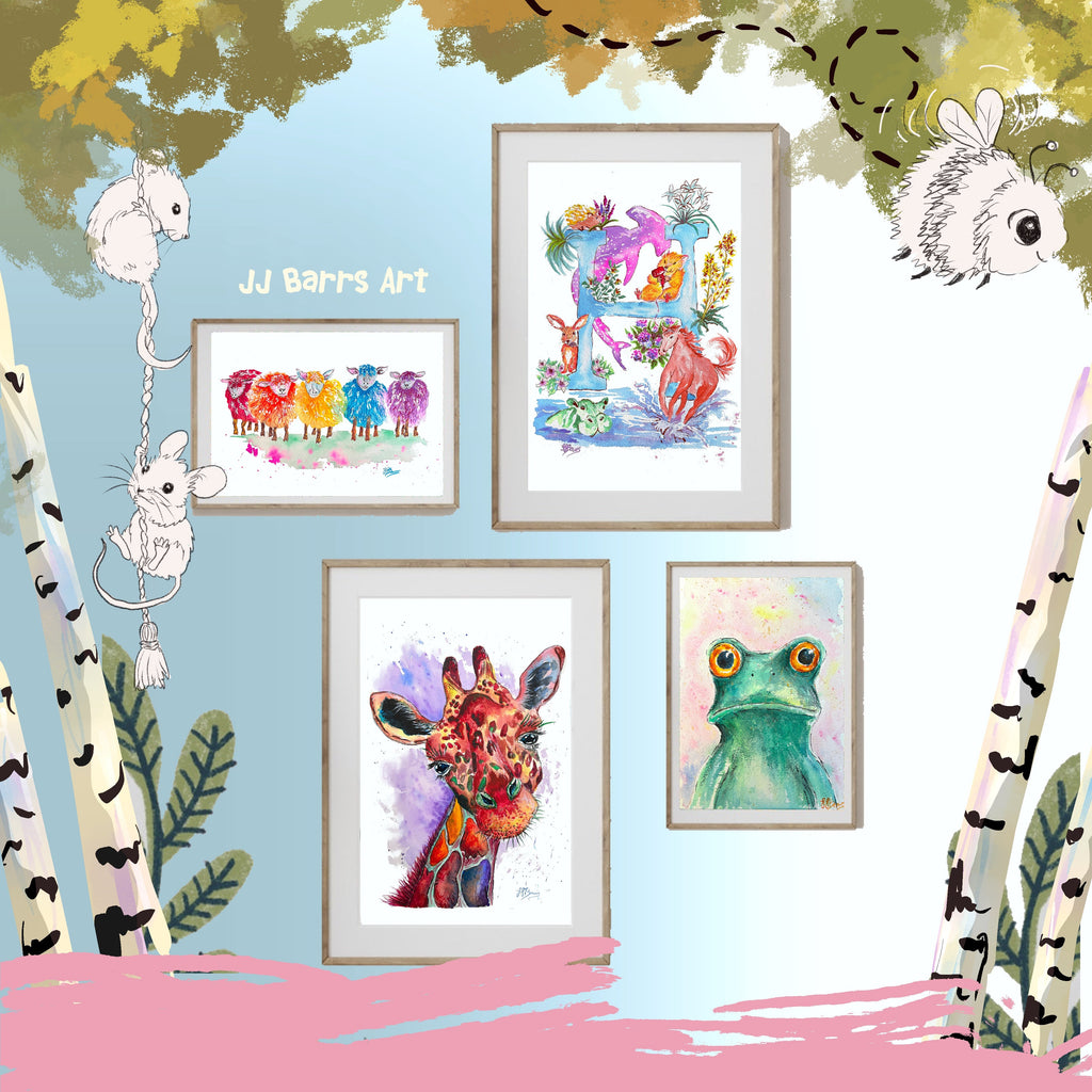 Letter *H* A4/A3 Custom Name And Letter, Watercolour Art Print-The Wild Fig &amp; Fern