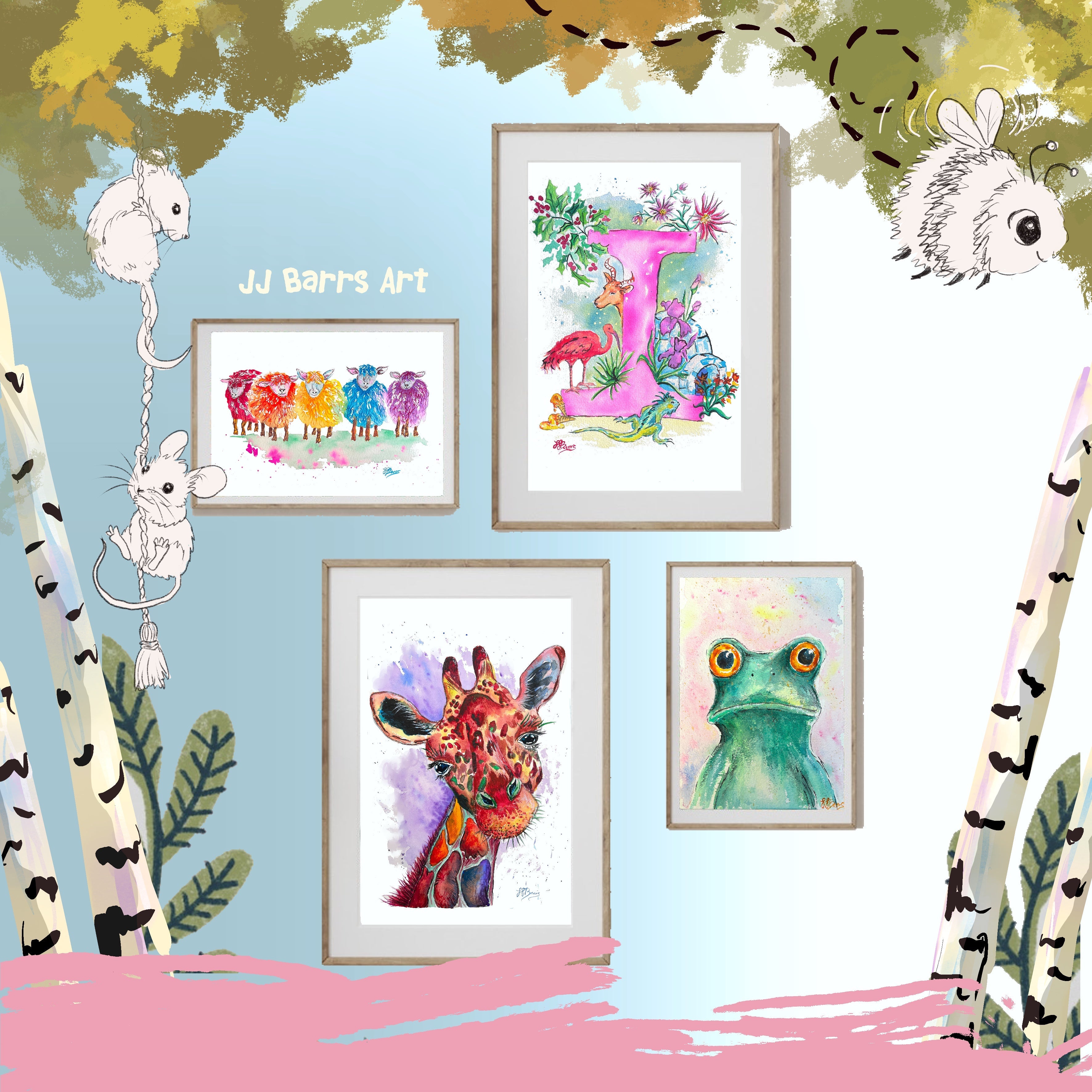 Letter *I* A4/A3 Custom Name And Letter, Watercolour Art Print-The Wild Fig &amp; Fern