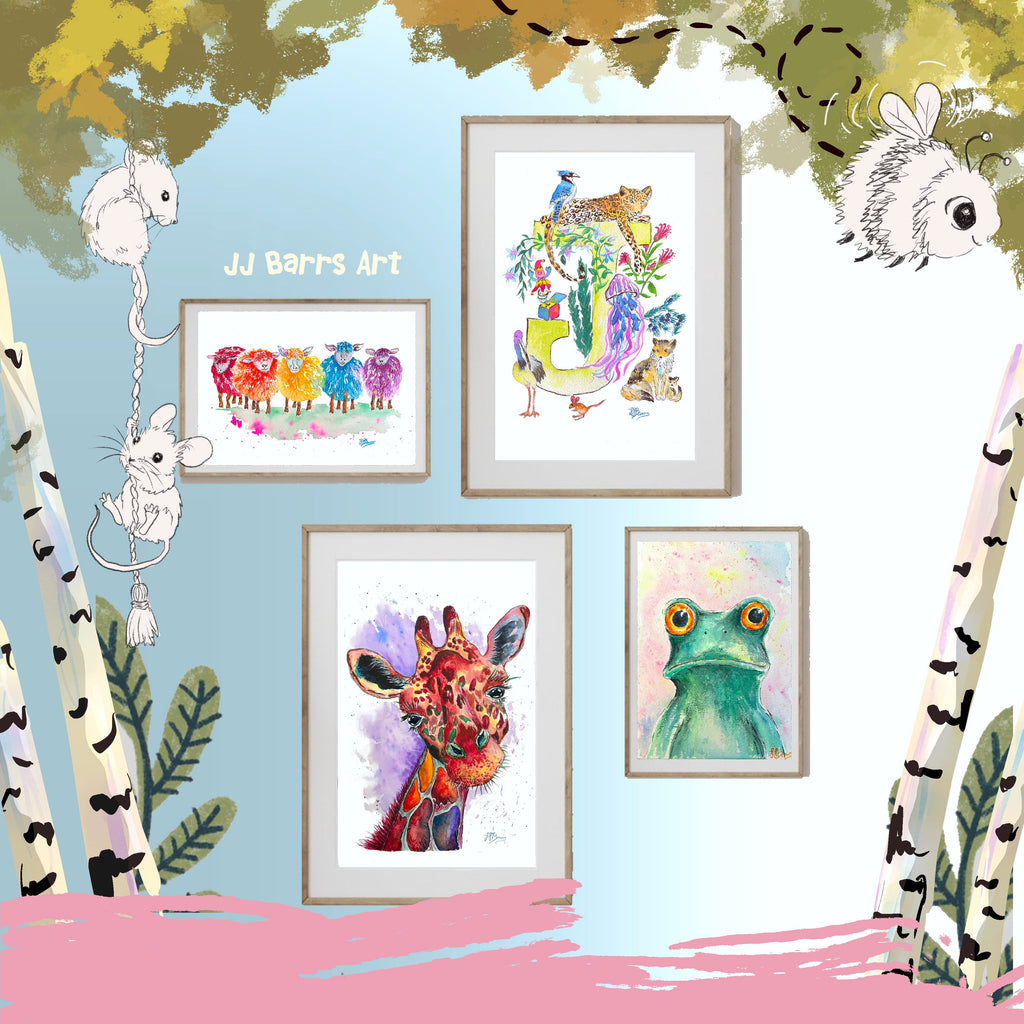 Letter *J* A4/A3 Custom Name And Letter, Watercolour Art Print-The Wild Fig &amp; Fern