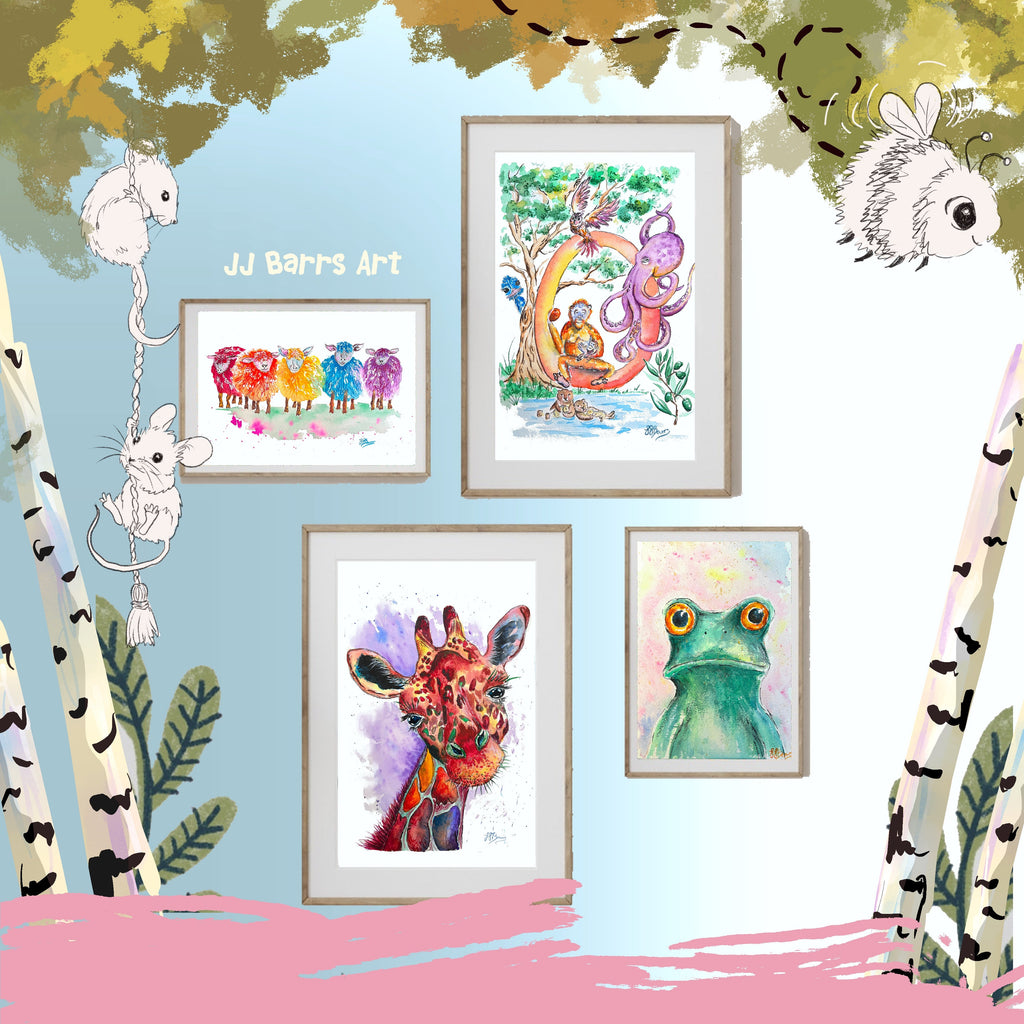 *O* A4/A3 Custom Name And Letter, Watercolour Art Print - The Wild Fig & Fern Buttercups Tearoom, JJ Barrs Art, Colourful Art, Gift Ideas, Market Harborough, Places to visit Leicestershire, Child Friendly, crafts, handmade, *O* A4/A3 Custom Name And Letter, Watercolour Art Print