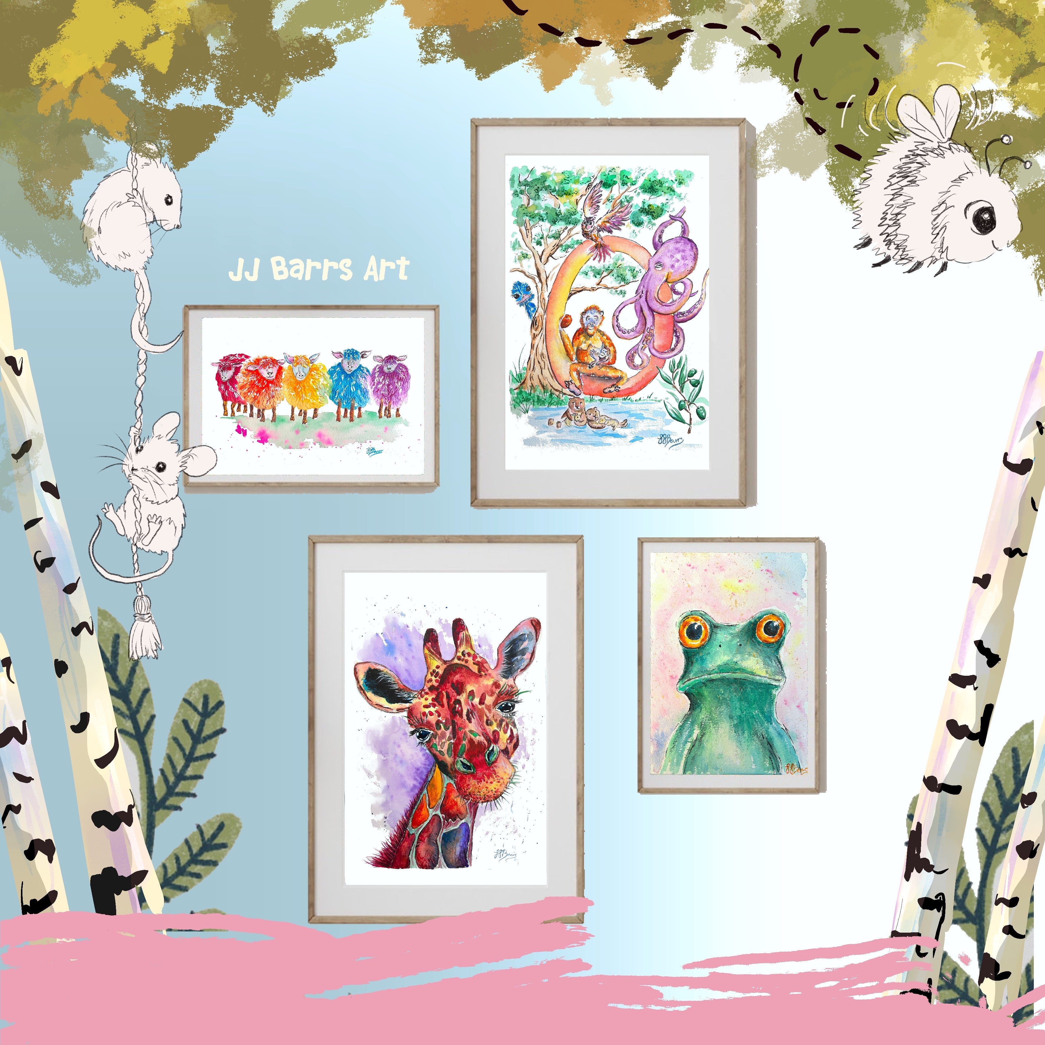 *O* A4/A3 Custom Name And Letter, Watercolour Art Print - The Wild Fig & Fern Buttercups Tearoom, JJ Barrs Art, Colourful Art, Gift Ideas, Market Harborough, Places to visit Leicestershire, Child Friendly, crafts, handmade, *O* A4/A3 Custom Name And Letter, Watercolour Art Print