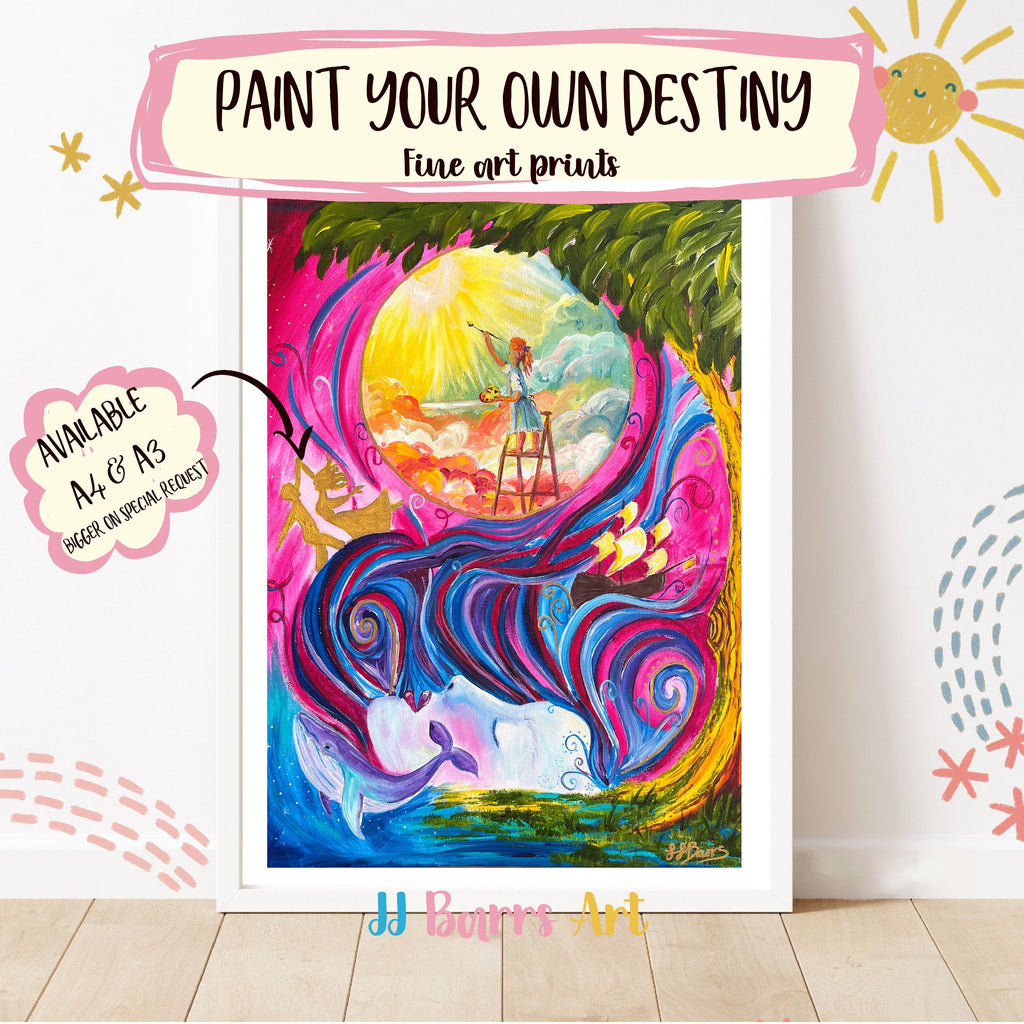 Paint your own Destiny JJ Barrs using colourful acrylicl fine art Painting Print-The Wild Fig &amp; Fern