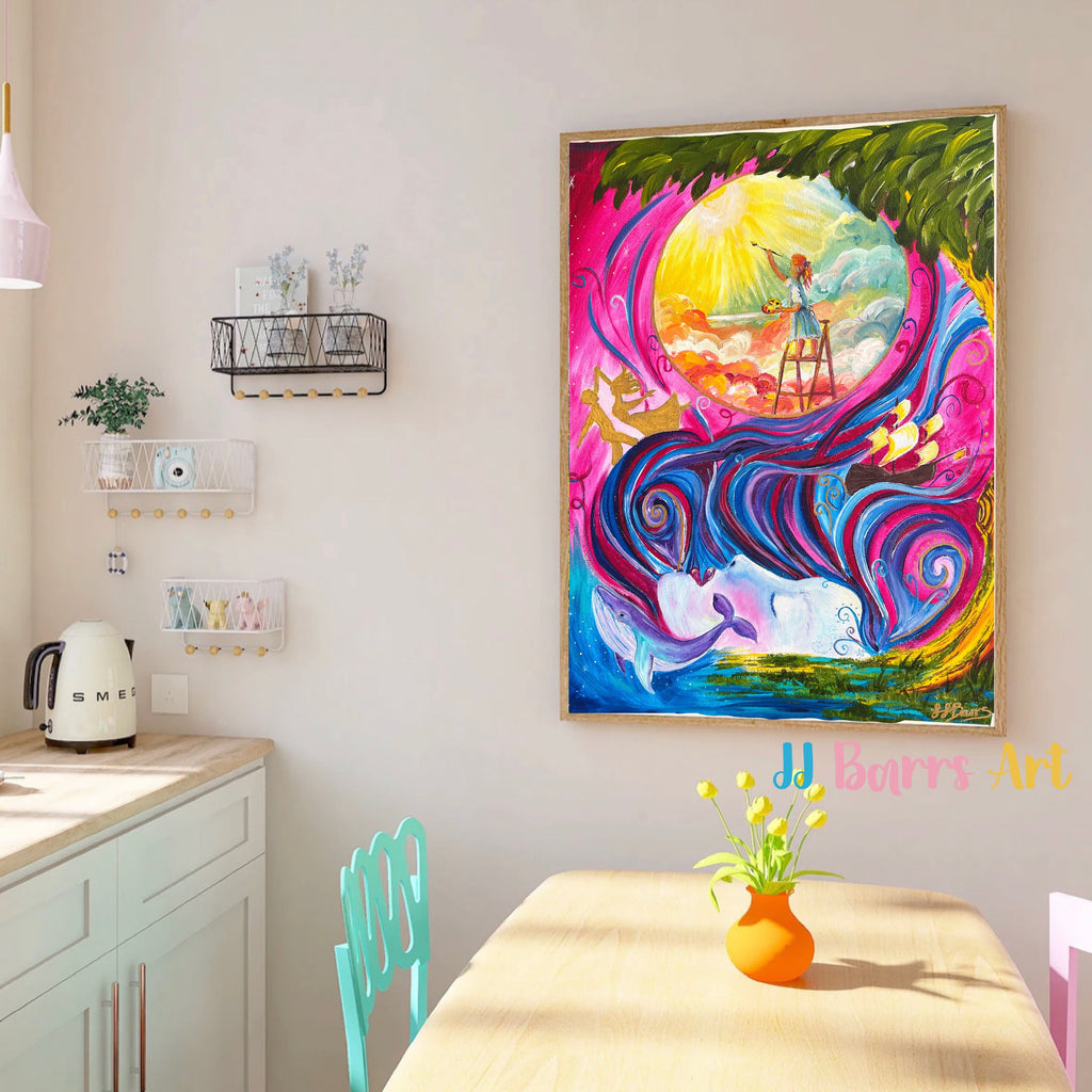 Paint your own Destiny JJ Barrs using colourful acrylicl fine art Painting Print-The Wild Fig &amp; Fern
