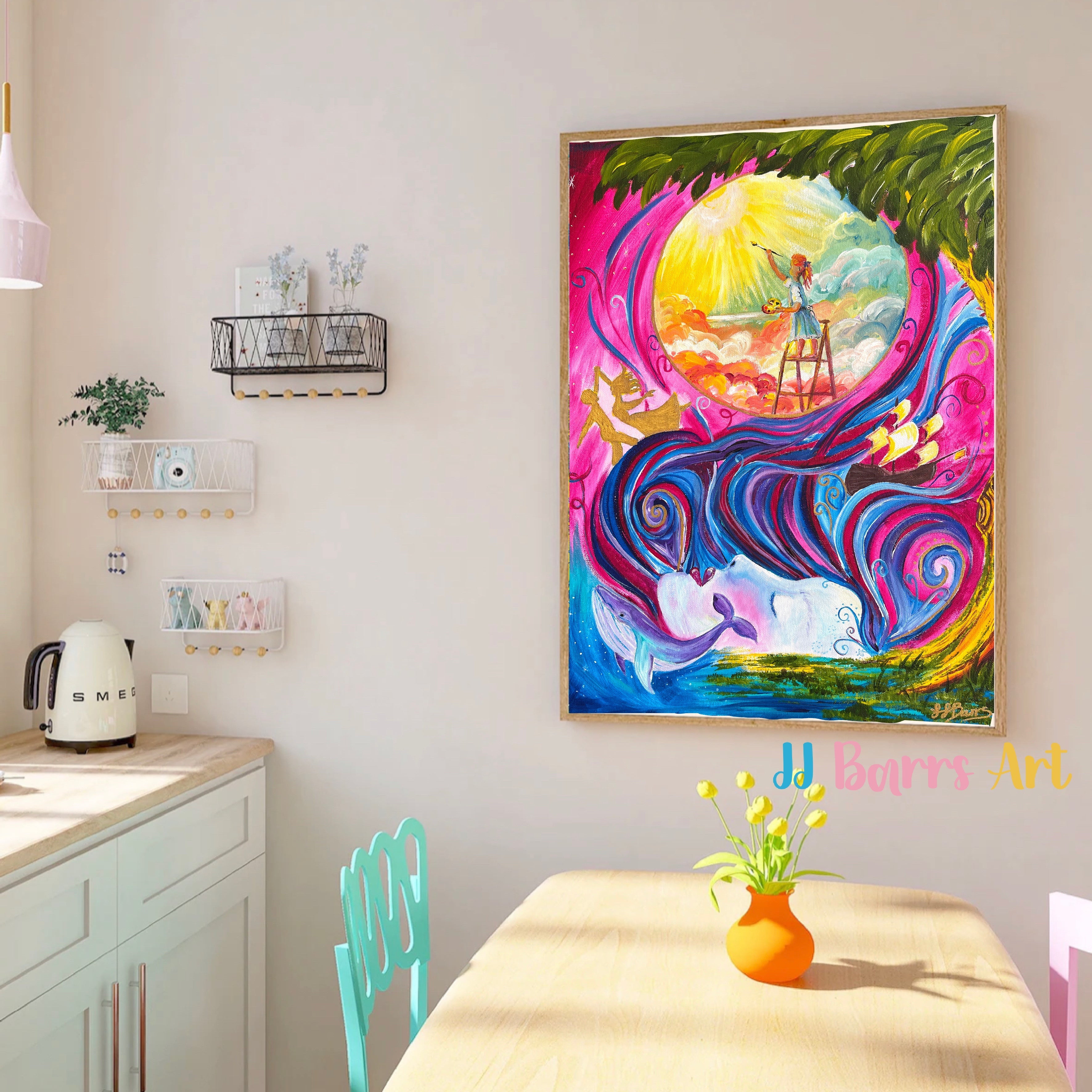 Paint your own Destiny JJ Barrs using colourful acrylicl fine art Painting Print-The Wild Fig &amp; Fern