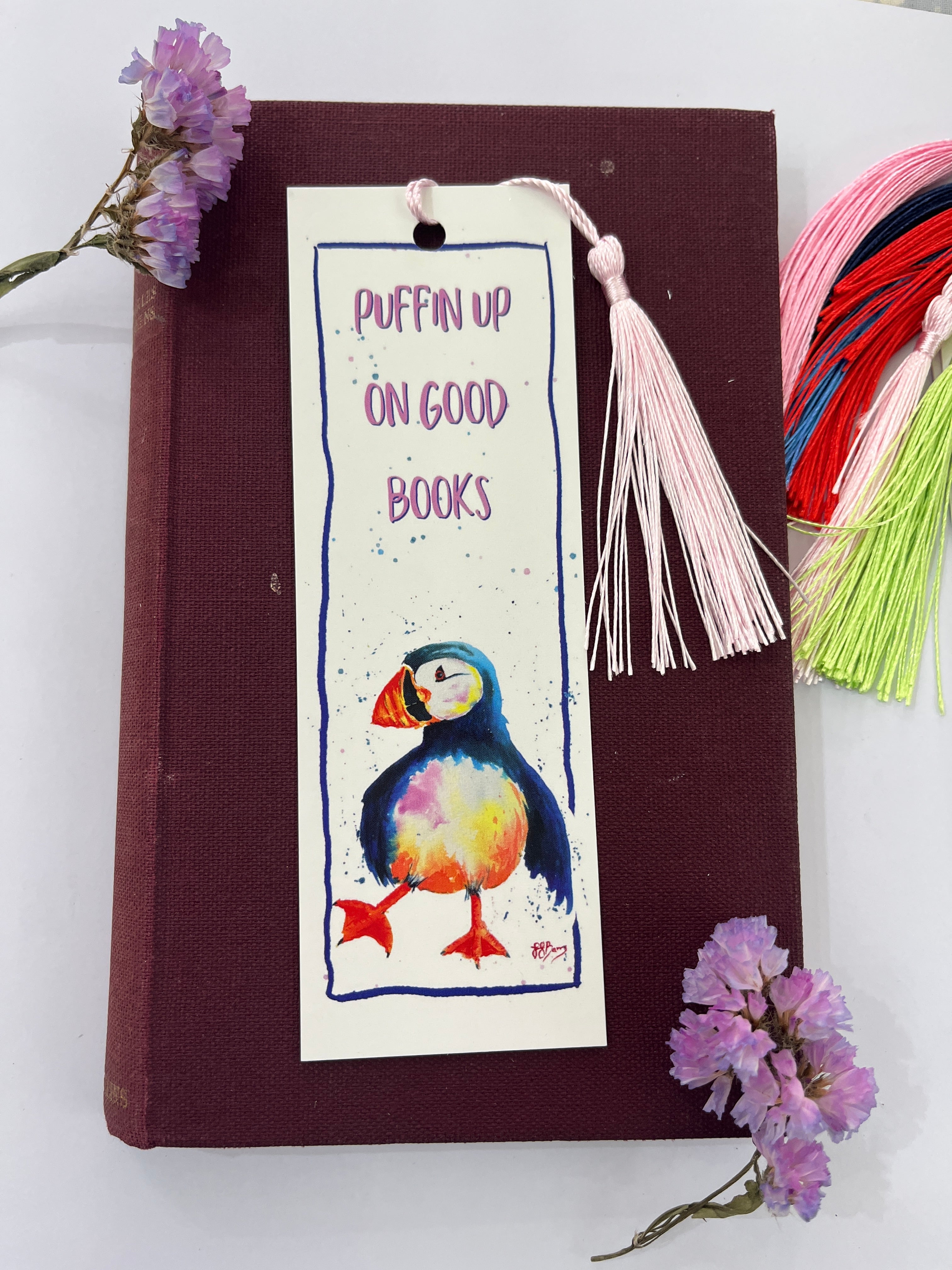 Puffin bookmark, puffin up on good books. Art Unique Bookmark-The Wild Fig &amp; Fern