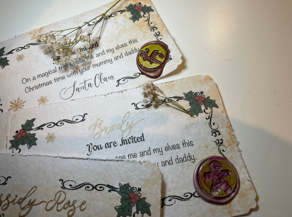 Santa Claus golden ticket, meet Santa ticket, personalised Santa, nice list-The Wild Fig &amp; Fern