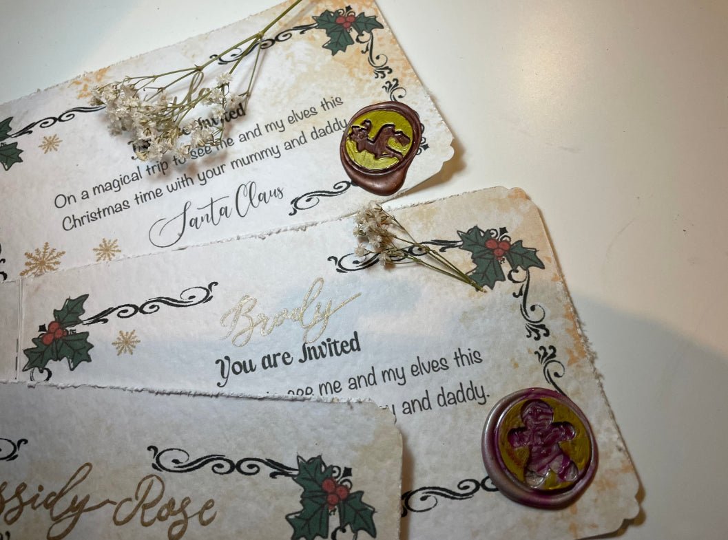 Santa Claus golden ticket, meet Santa ticket, personalised Santa, nice list-The Wild Fig &amp; Fern