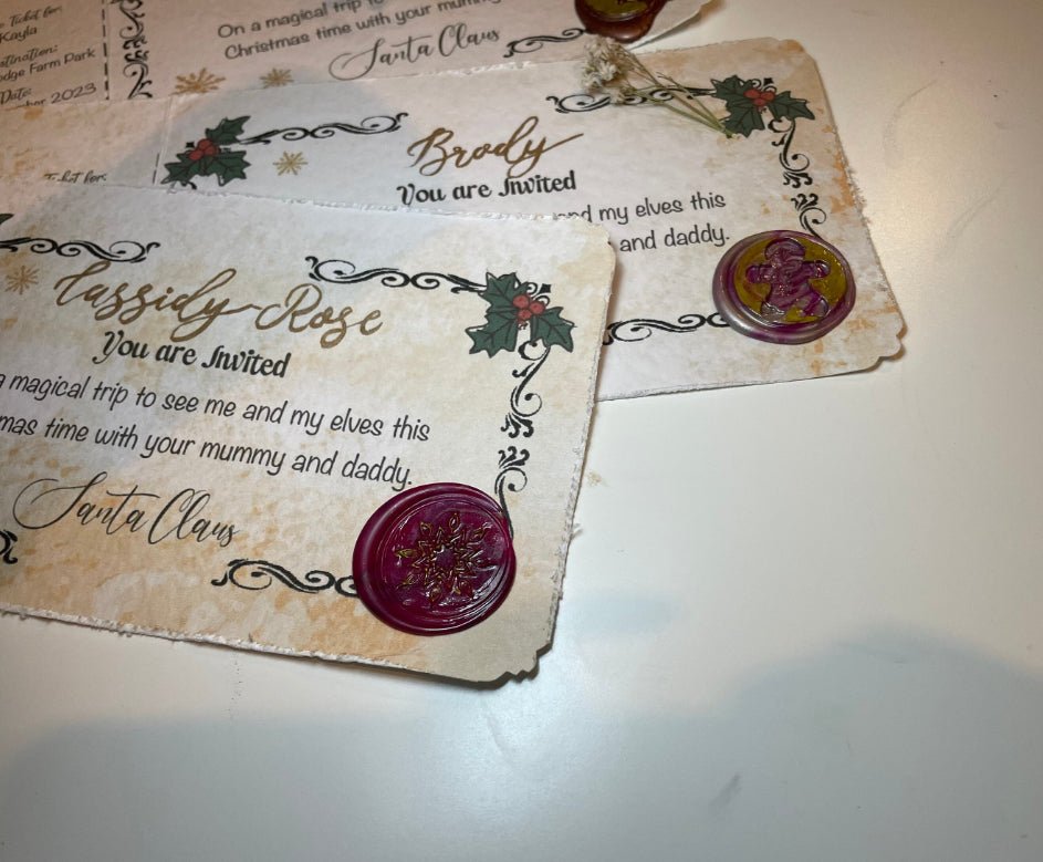 Santa Claus golden ticket, meet Santa ticket, personalised Santa, nice list-The Wild Fig &amp; Fern