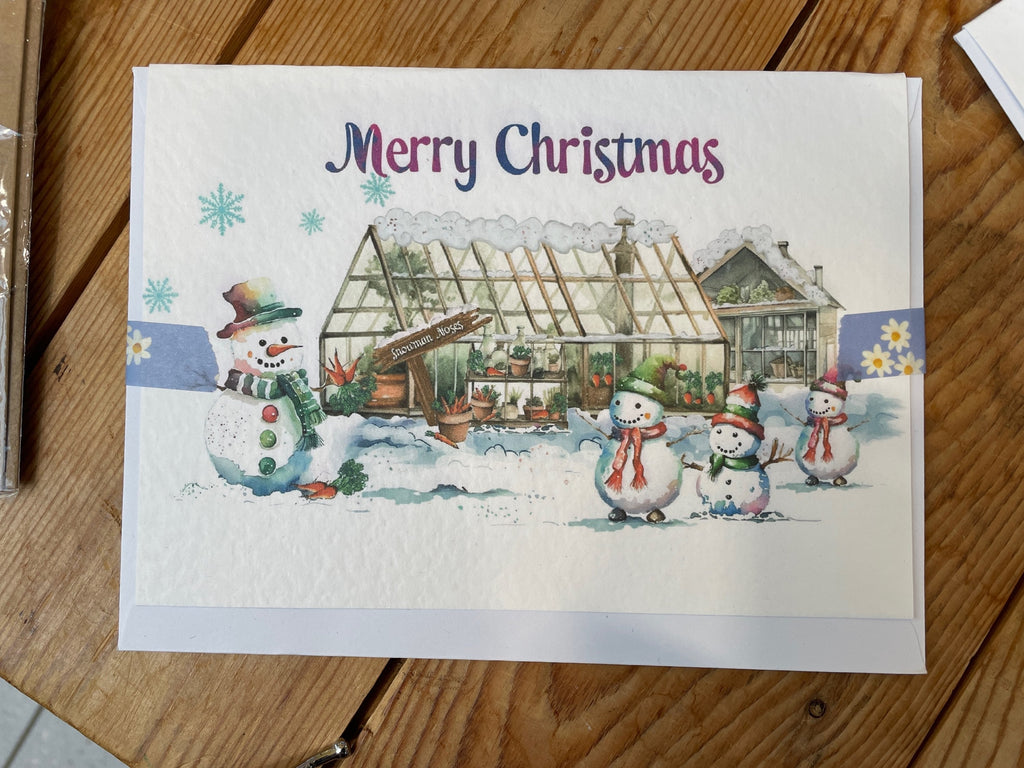 Snowman Nose Factory Greenhouse Christmas Card-The Wild Fig &amp; Fern