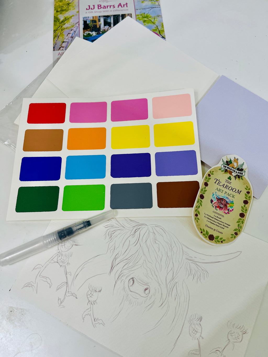Tearoom Art Pack – Portable Watercolour Painting Set (Just Add Water!)-The Wild Fig &amp; Fern