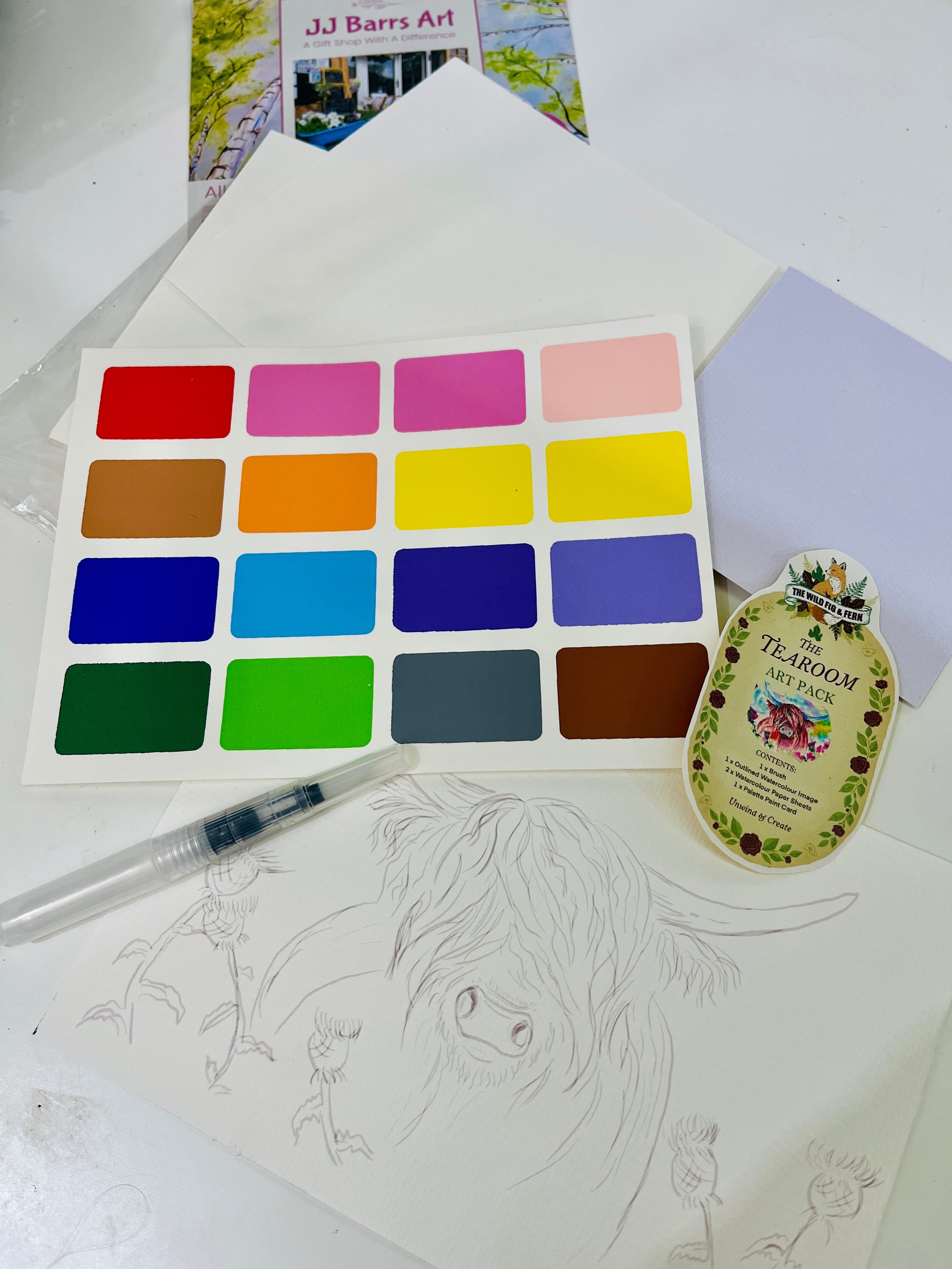 Tearoom Art Pack – Portable Watercolour Painting Set (Just Add Water!)-The Wild Fig &amp; Fern