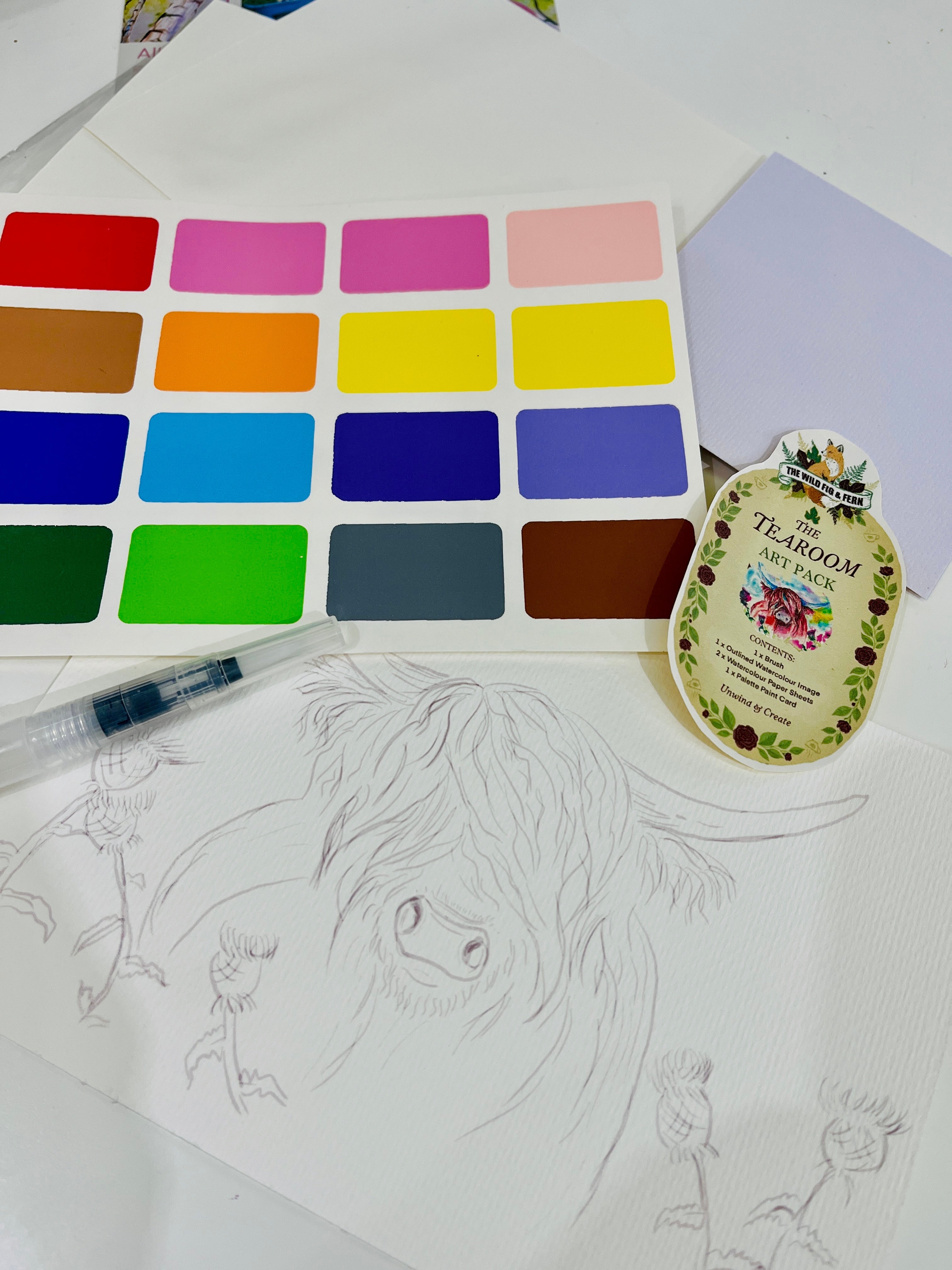 Tearoom Art Pack – Portable Watercolour Painting Set (Just Add Water!)-The Wild Fig &amp; Fern