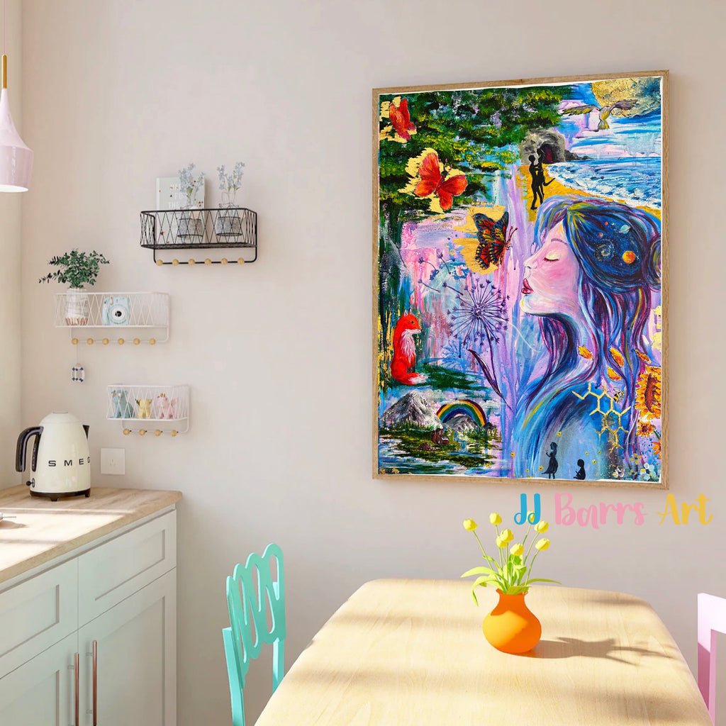 The Journey by JJ Barrs using colourful acrylicl fine art Painting Print-The Wild Fig &amp; Fern
