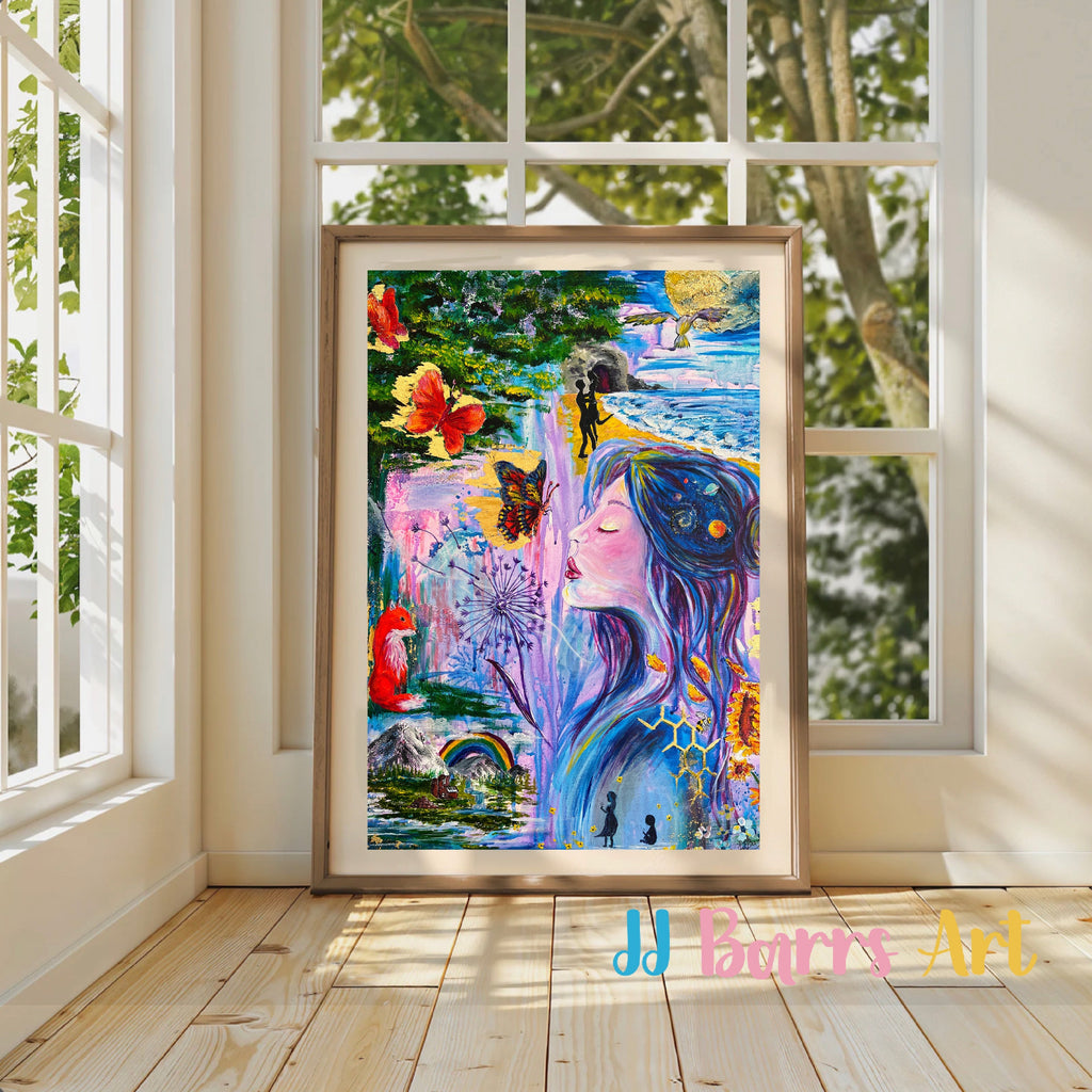 The Journey by JJ Barrs using colourful acrylicl fine art Painting Print-The Wild Fig &amp; Fern