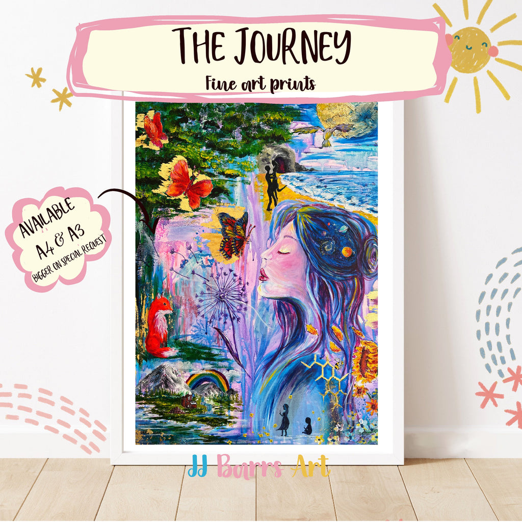 The Journey by JJ Barrs using colourful acrylicl fine art Painting Print-The Wild Fig &amp; Fern
