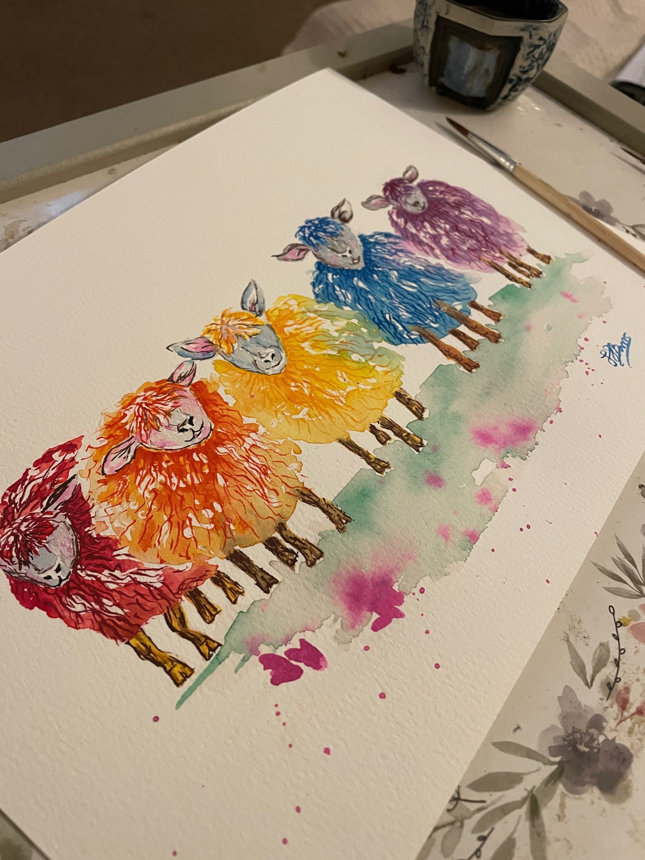 Wellbeing Art Watercolour Painting Pack choice of animal-The Wild Fig &amp; Fern